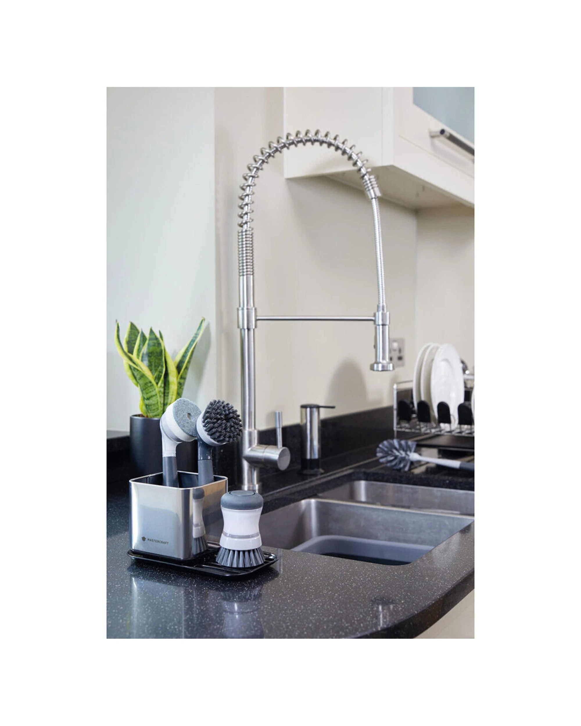 4 MasterCraft 3PK Stainless Steel Sink Caddy Organiser Compact Durable Design - Multi, 4 of 5