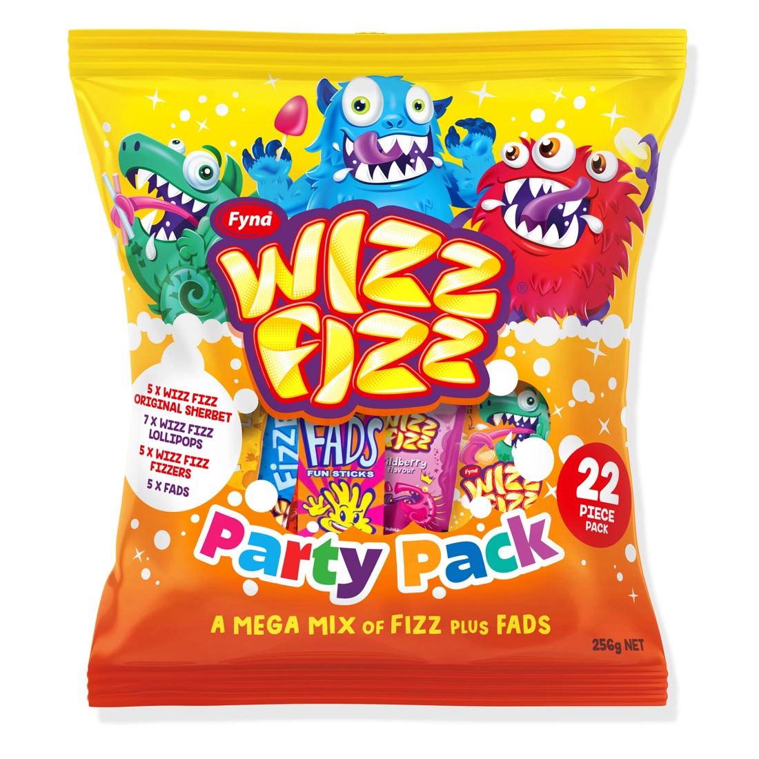 1 Fyna Wizz Fizz 22 Piece Party Pack 256g, 1 of 2