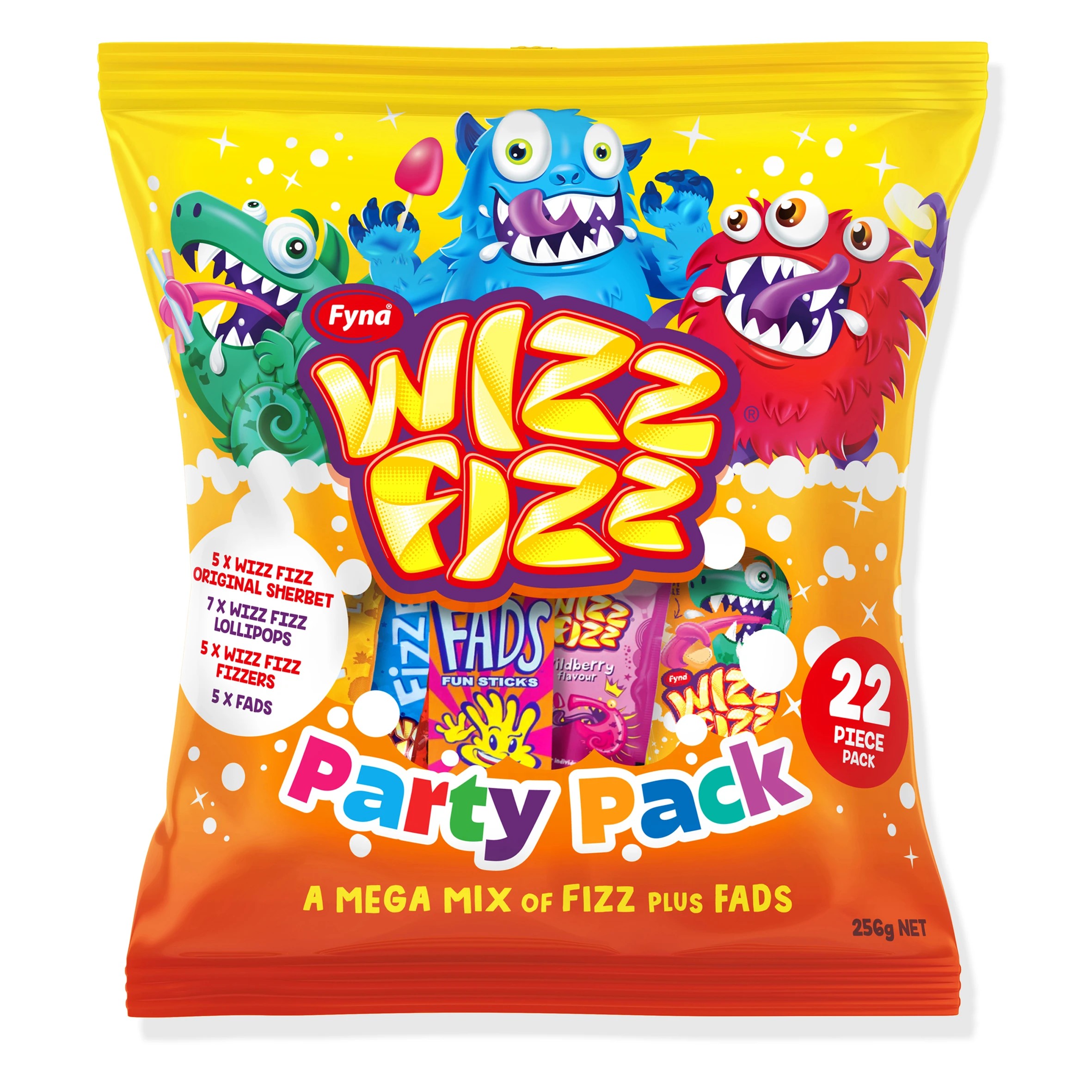 1 Fyna Wizz Fizz 22 Piece Party Pack 256g, 1 of 2