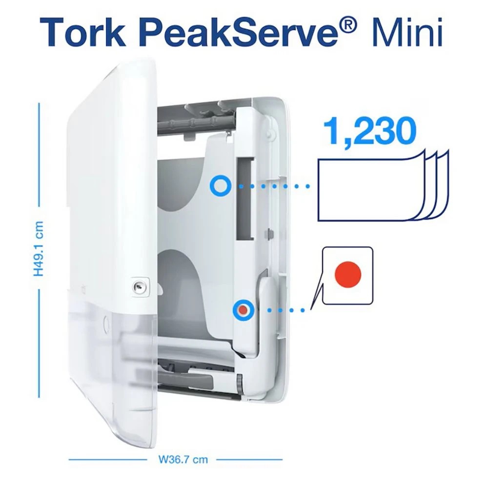 4 Tork Peakserve Continuous Mini Towel Dispenser H5 White, 4 of 5