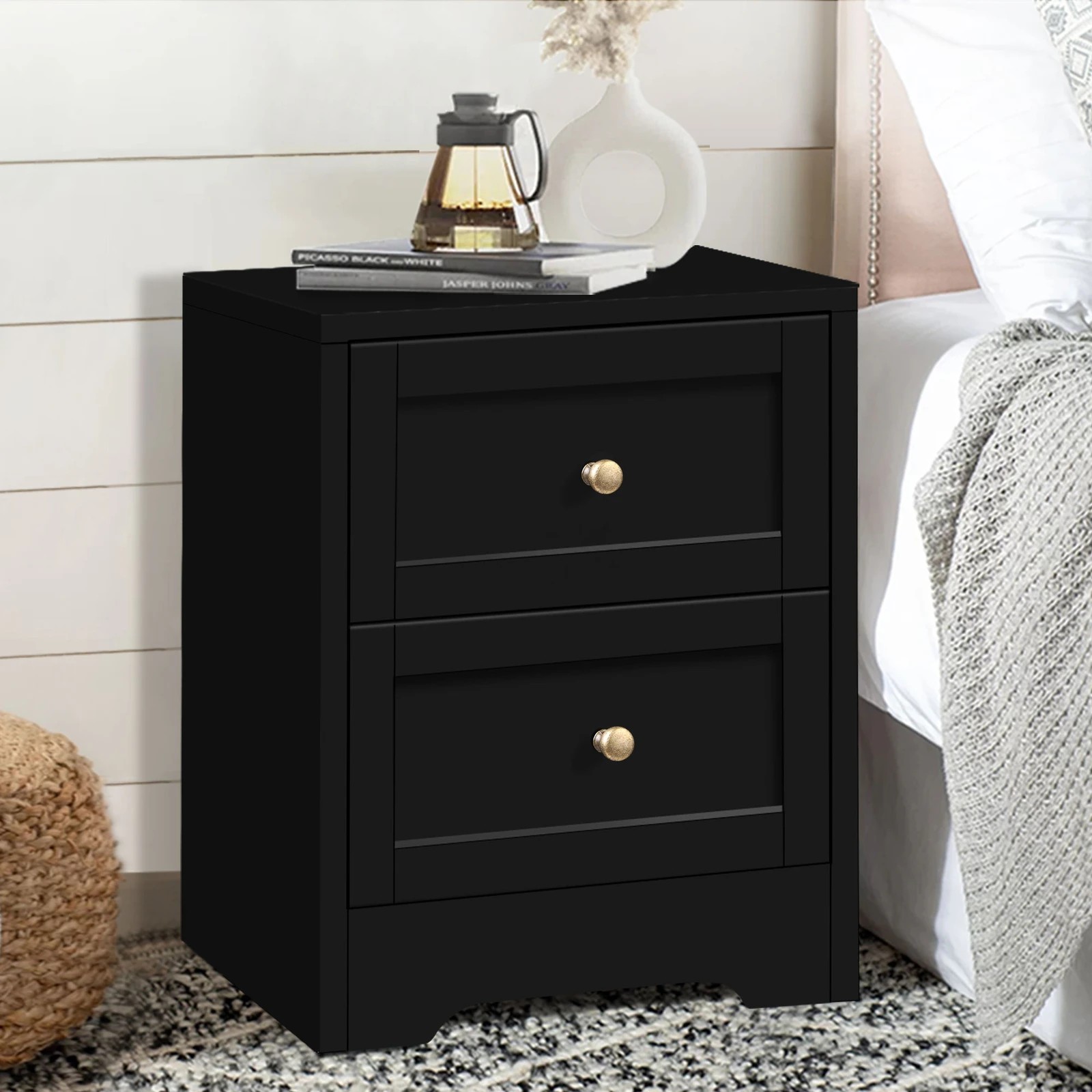 6 Alfordson 5 Chest of Drawers Bedside Table Hamptons Bedroom Storage - Black, 6 of 10