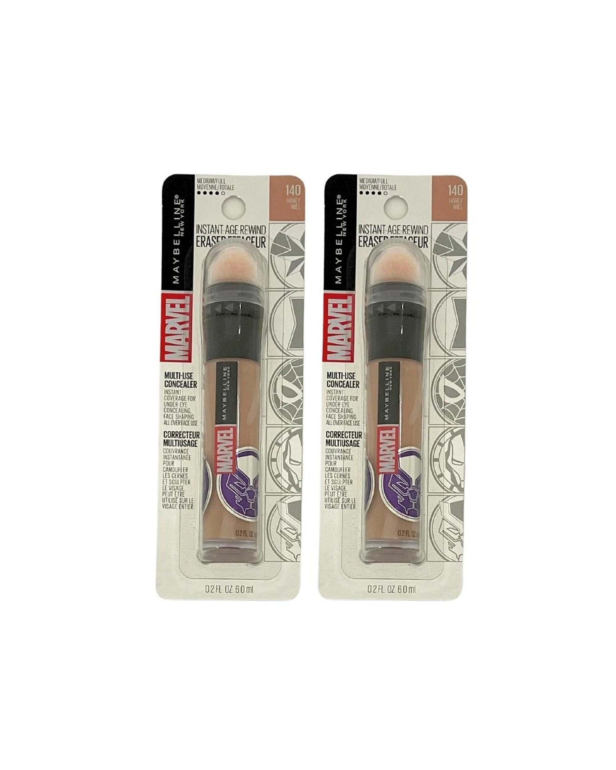 1 2 x Maybelline Marvel Instant Age Rewind Multi Use Concealer 6mL - 140 Honey - Yellow, 1 of 1