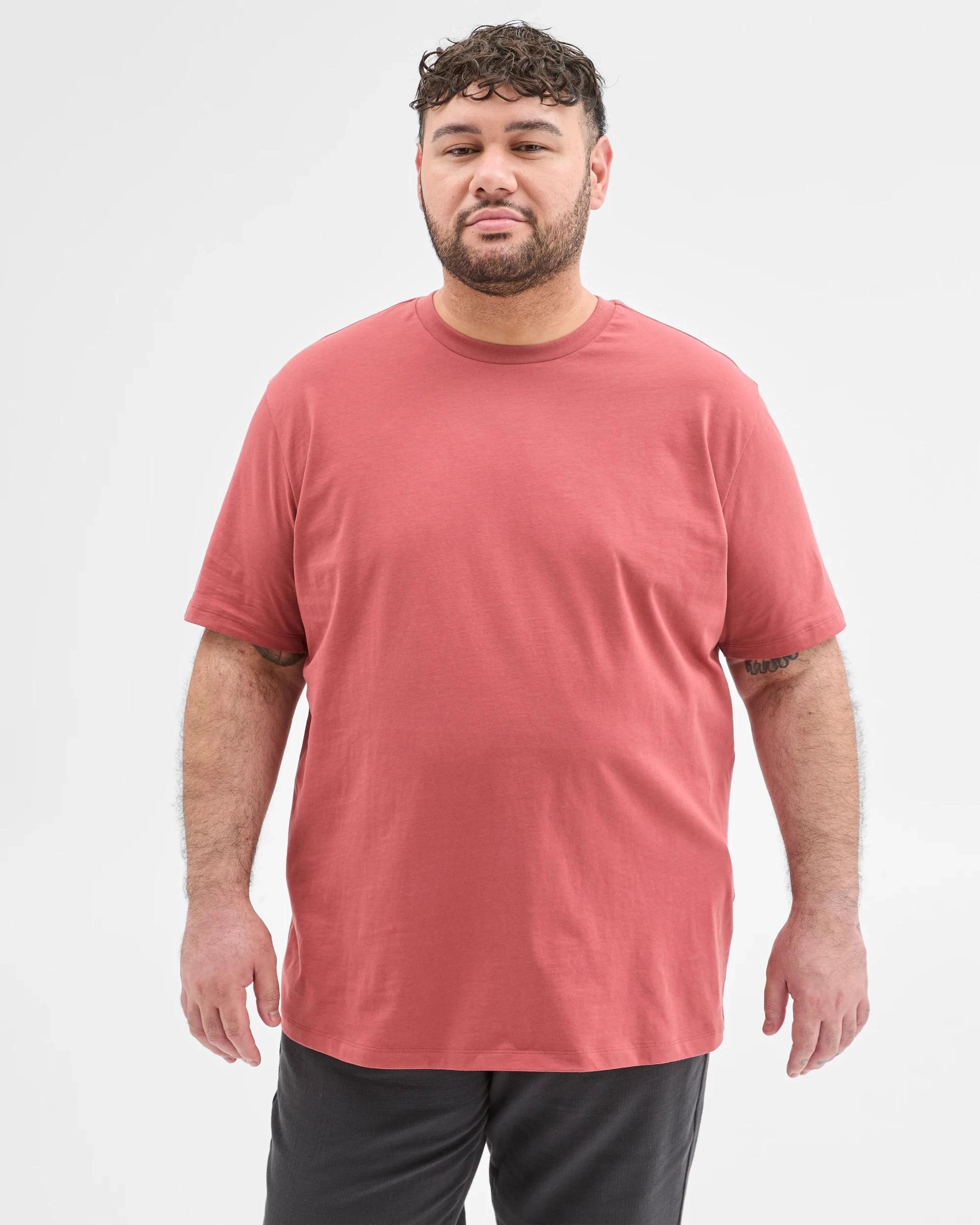 4 Target Man Plus Plus Size Australian Cotton Crew T-Shirt RED, 4 of 6