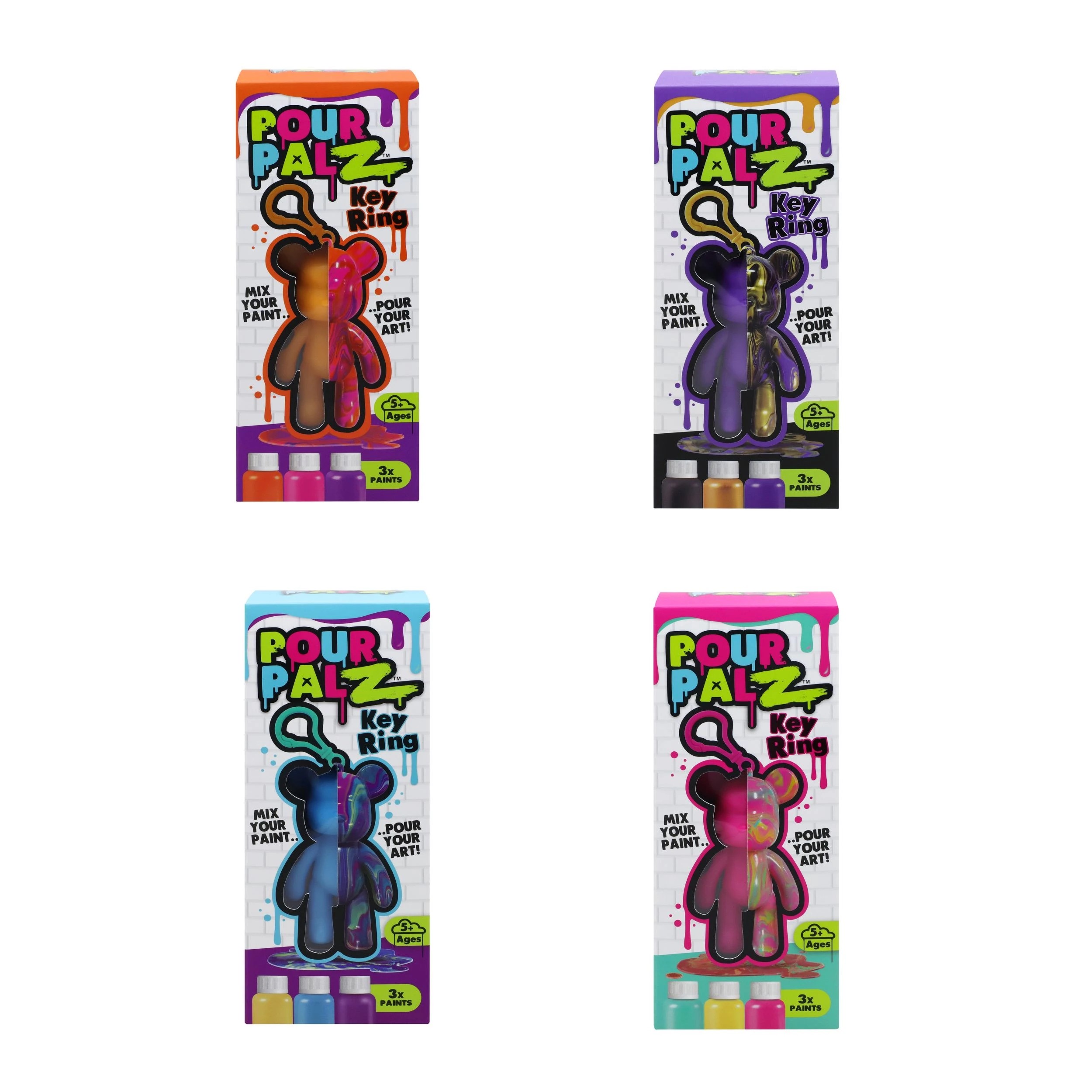 1 Pour PalZ Keyring - Assorted - Multi, 1 of 4