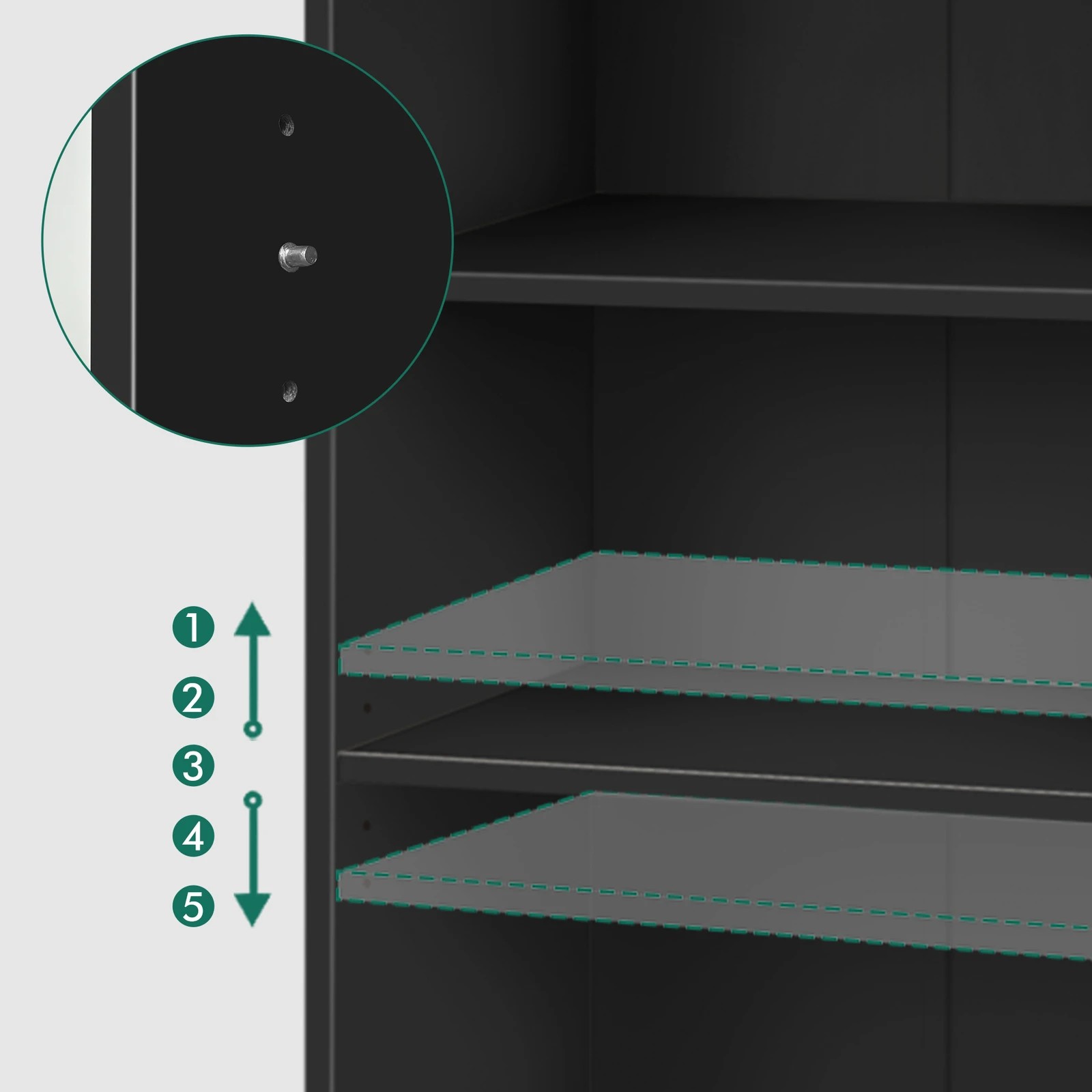 4 Alfordson Chest of 3 Drawers Office Storage Cabinet Tallboy Bedroom - Black, 4 of 10