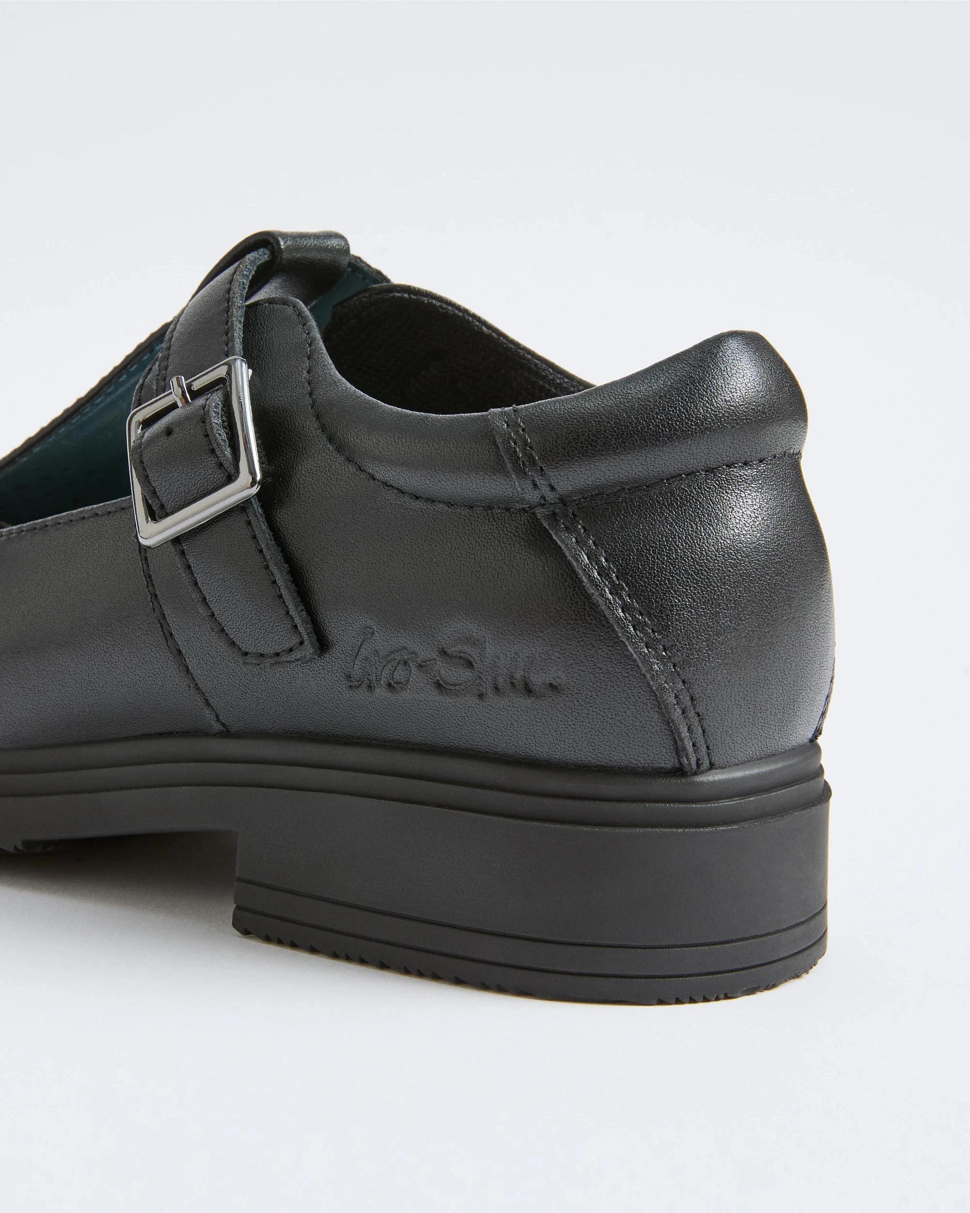 4 GroShu by Grosby Gro-Shu Leather T-Bar School Shoes BLACK, 4 of 9