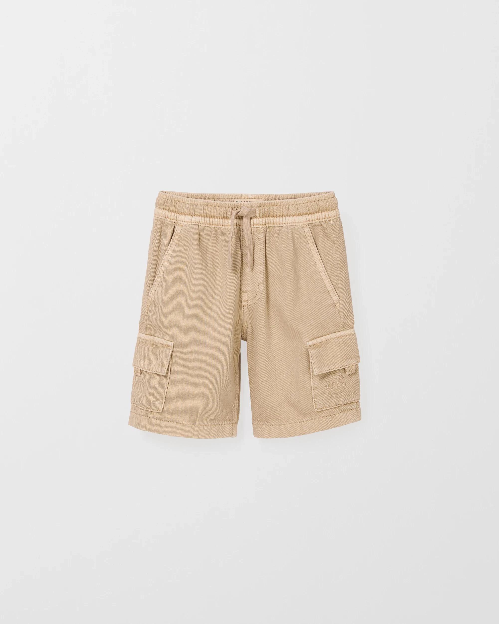 1 Target Denim Pull On Cargo Shorts CREAM, 1 of 2