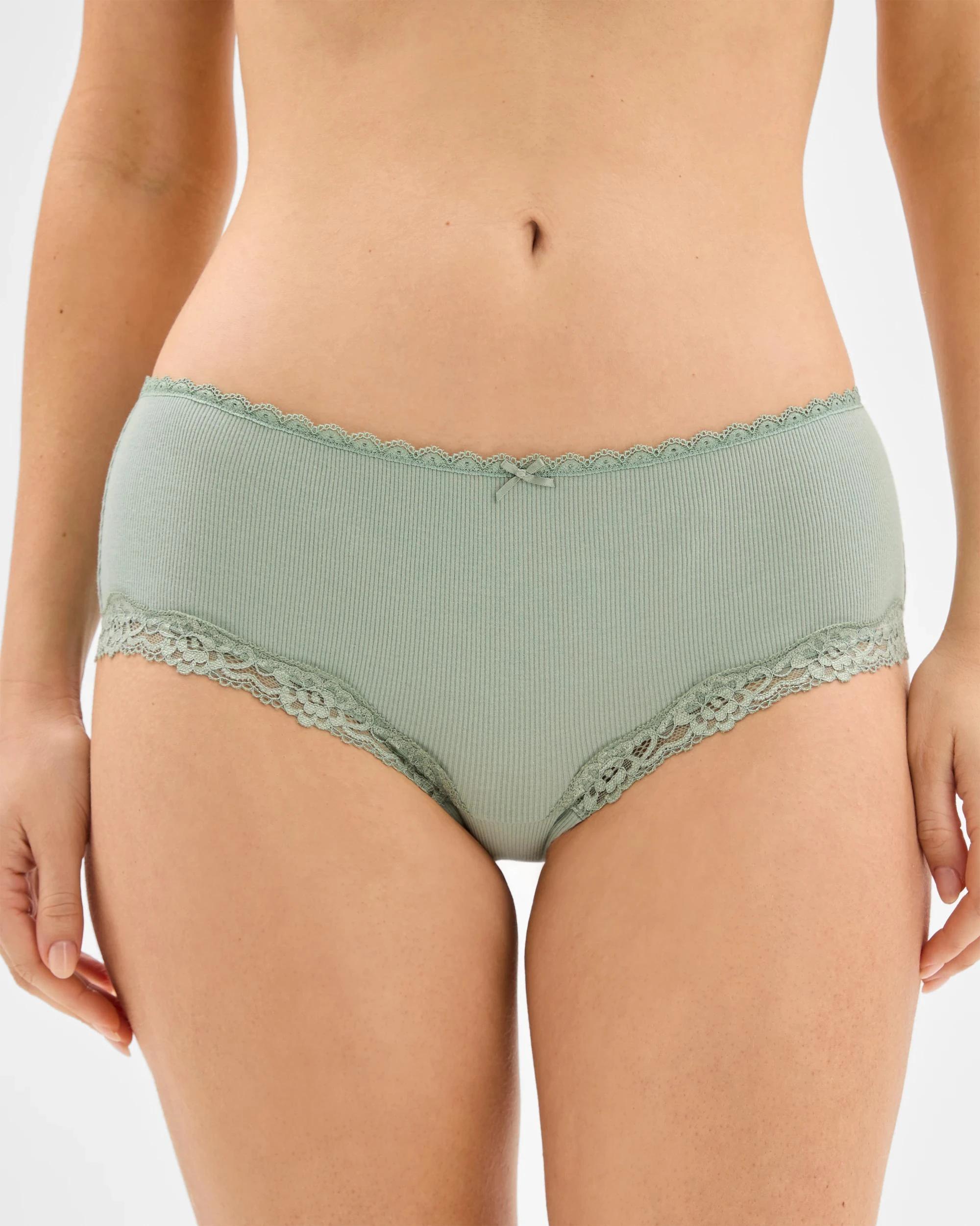 2 Target Woman Australian Cotton & Lace 3 Pack Boyleg Briefs GREEN/CREAM/BLACK, 2 of 4