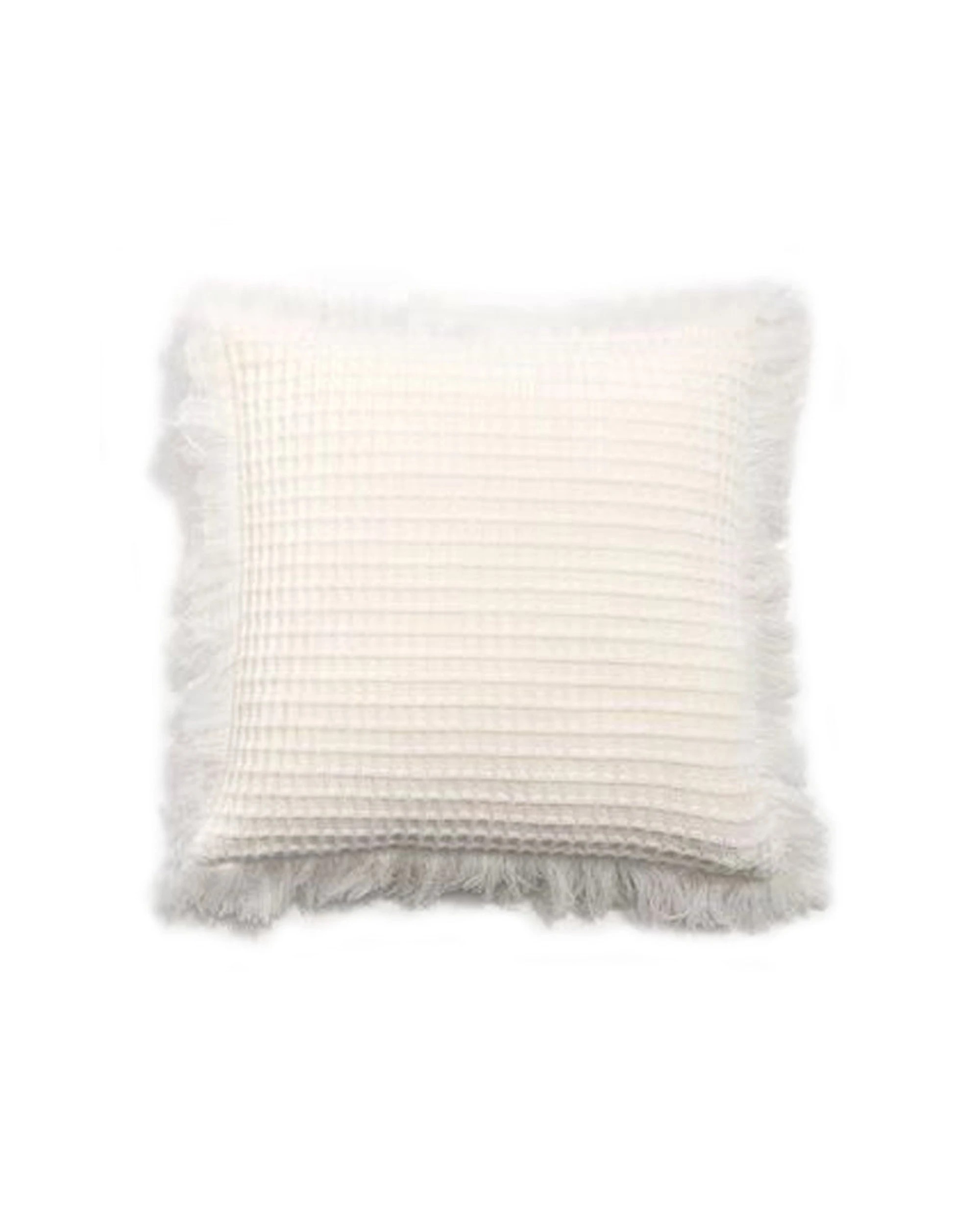 1 Cotton More Acrylic Knitted Waffle Cushion Pillow Cover 45x45cm - White, 1 of 4