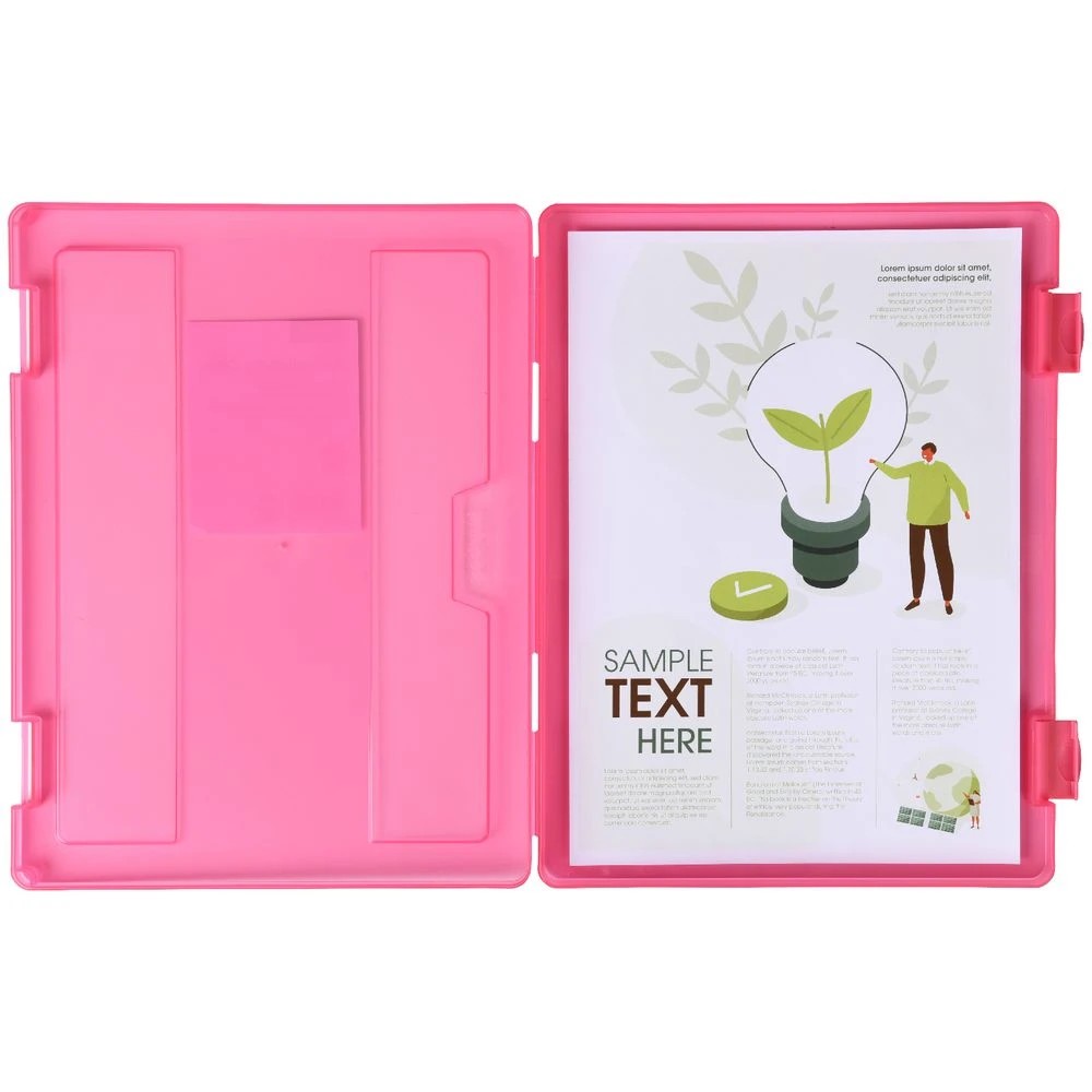 4 J.Burrows Stationery Case A4 Clip Closure Pink, 4 of 4