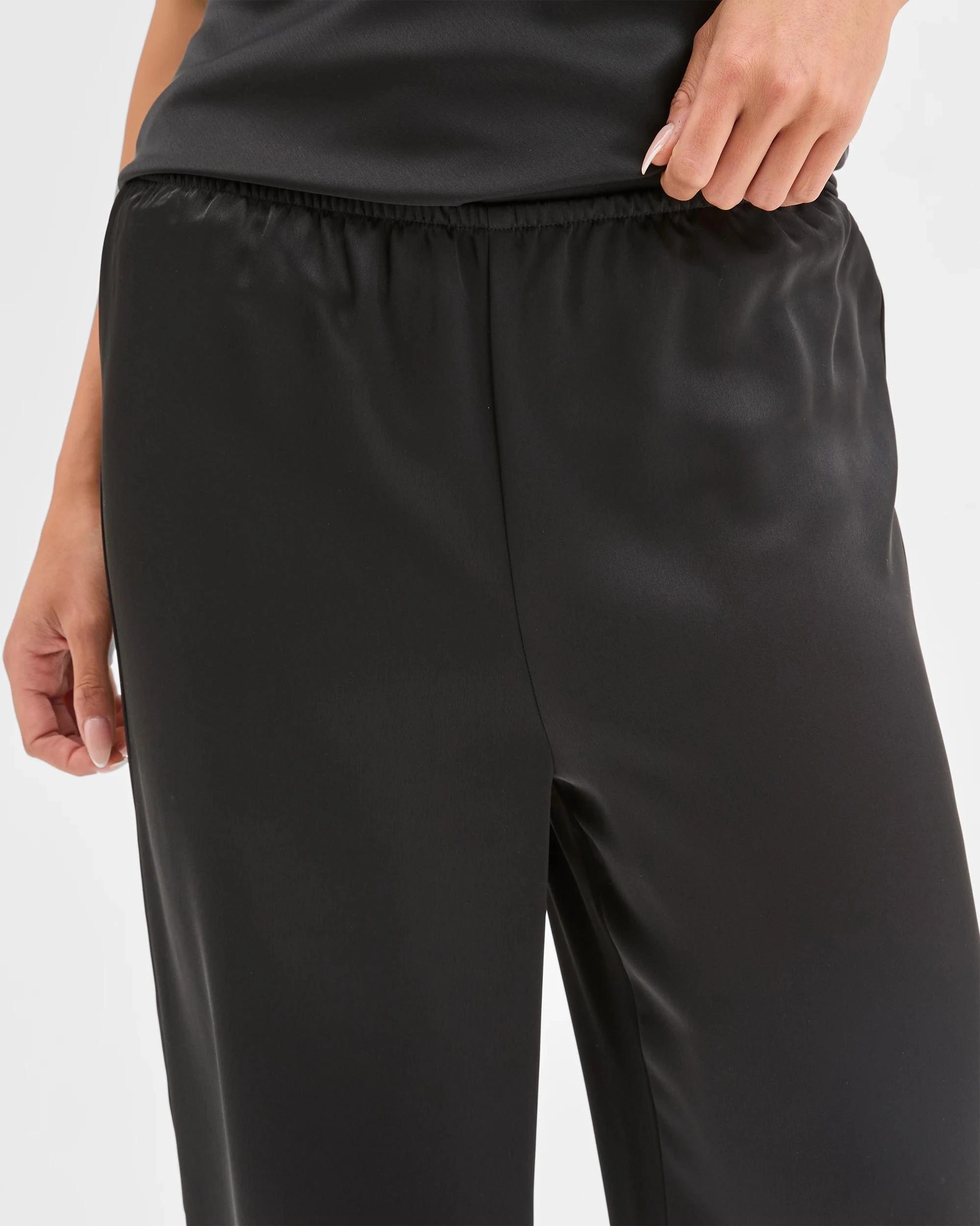 4 Lily Loves Satin Full Length Pants BLACK, 4 of 6