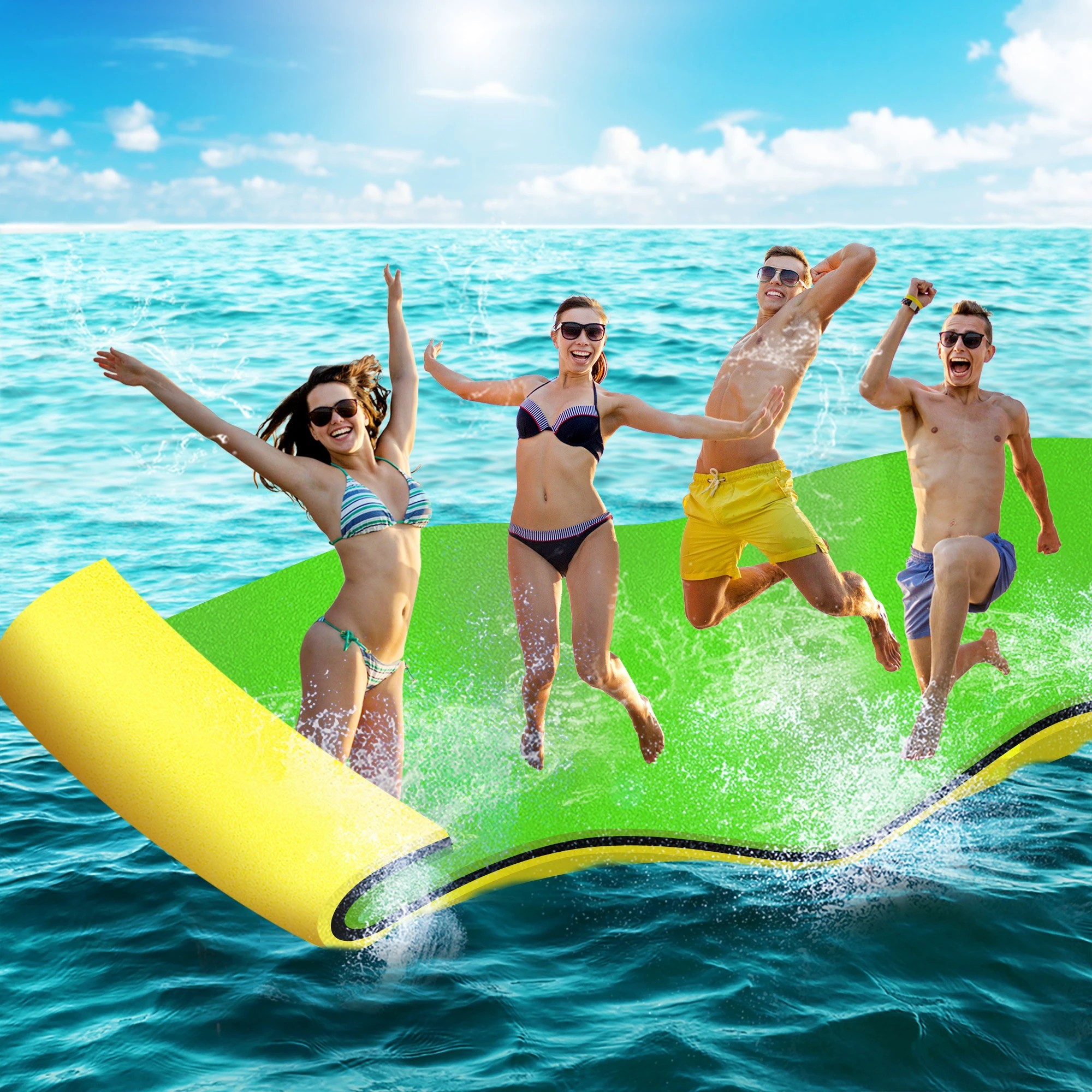 6 Weisshorn Floating Water Mat 3.5x1.8m Foam Pad Swimming Pool Island - Multi, 6 of 6