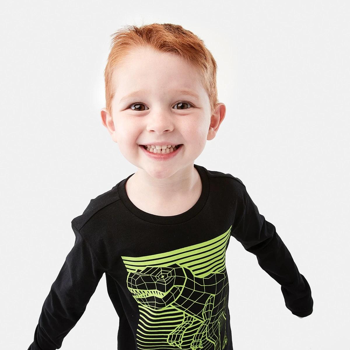 3 Long Sleeve Print T-shirt Black Dino, 3 of 8