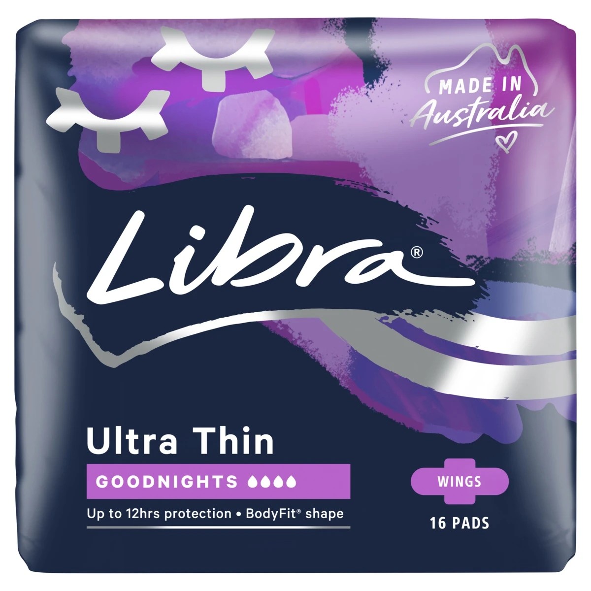 2 Libra 16 Pack Ultra Thin Goodnight Pads, 2 of 3