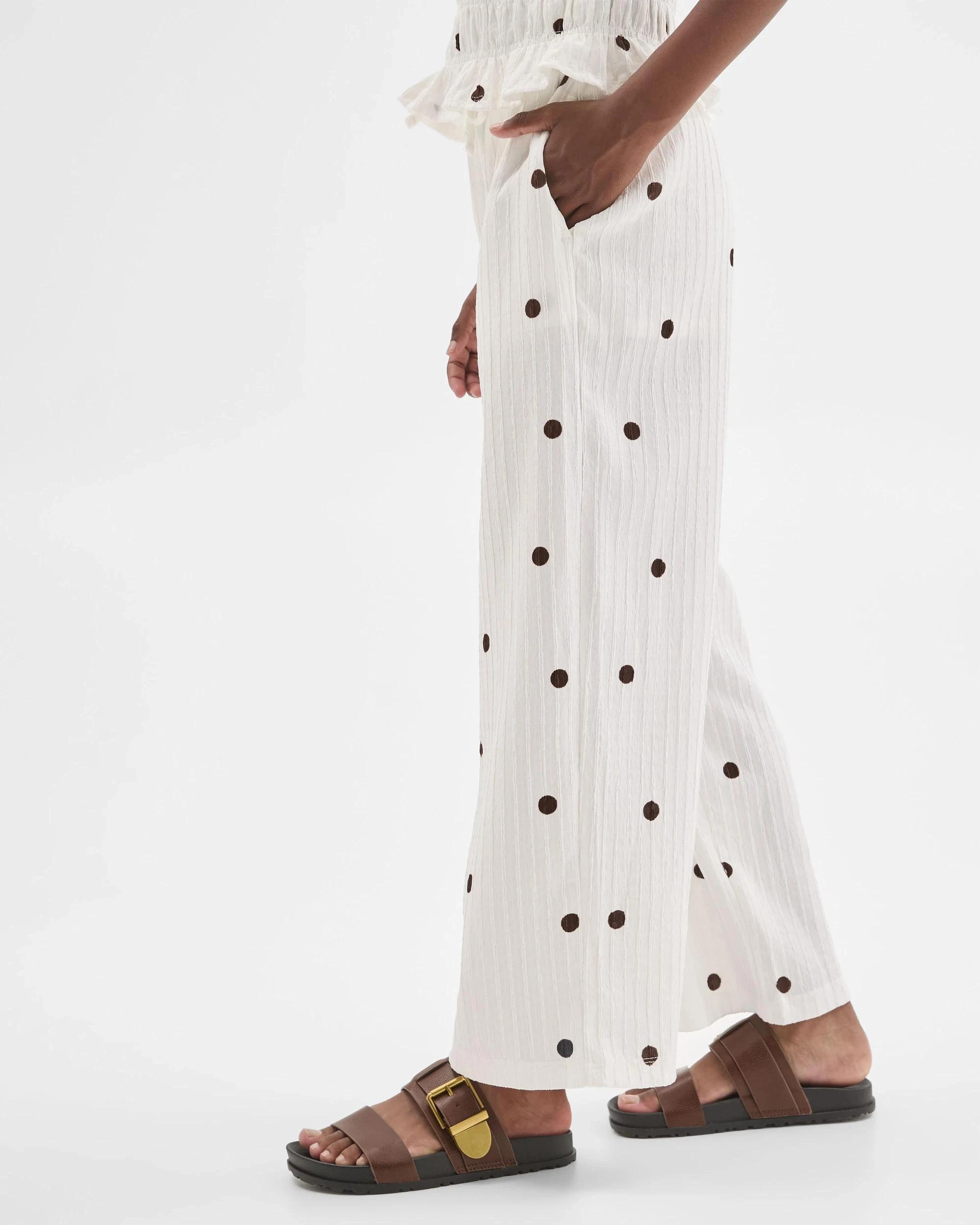 3 Target Kids Wide Leg Textured Pants SPOT WHITE, 3 of 7