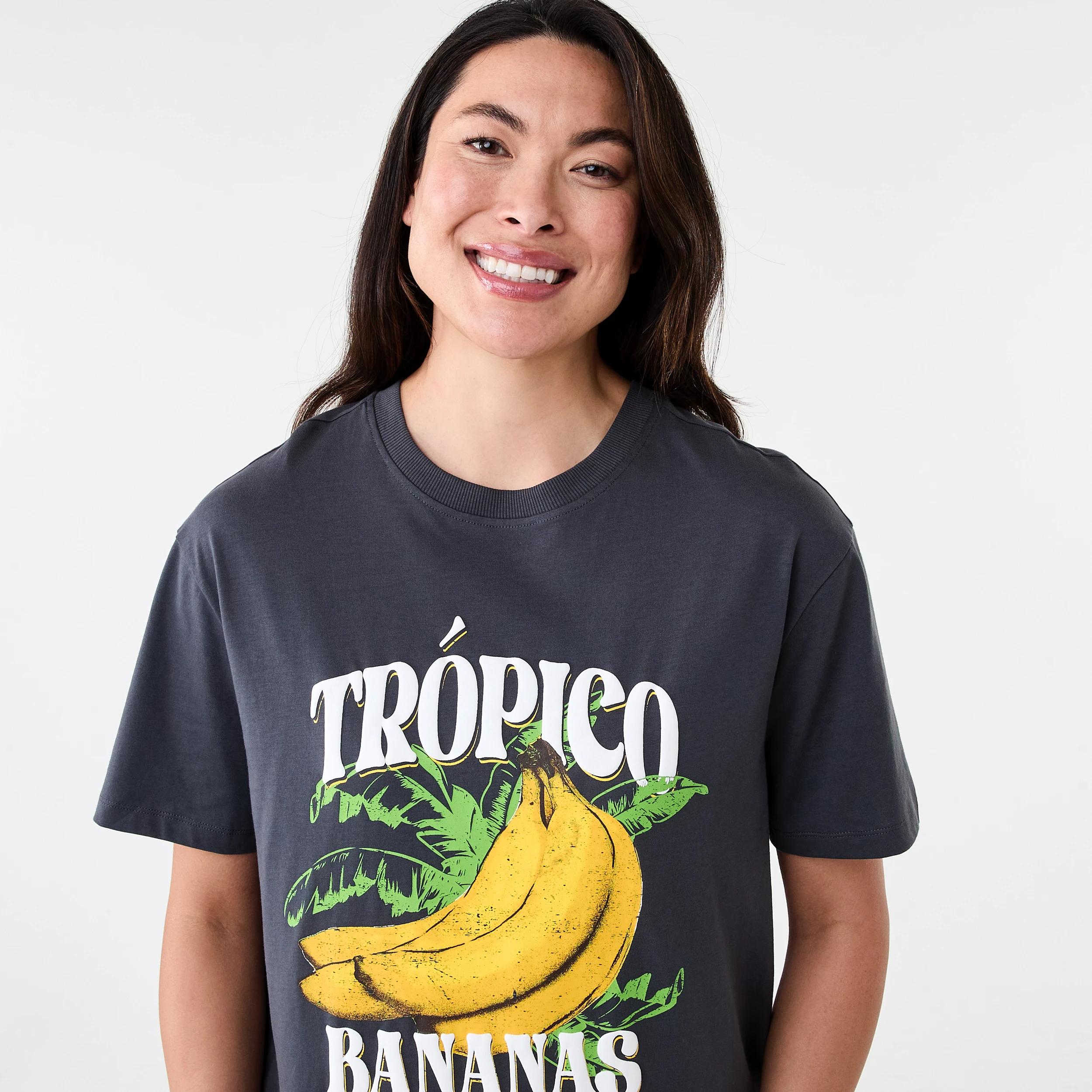 4 Short Sleeve Oversized Boyfriend T-shirt Bananas, 4 of 5
