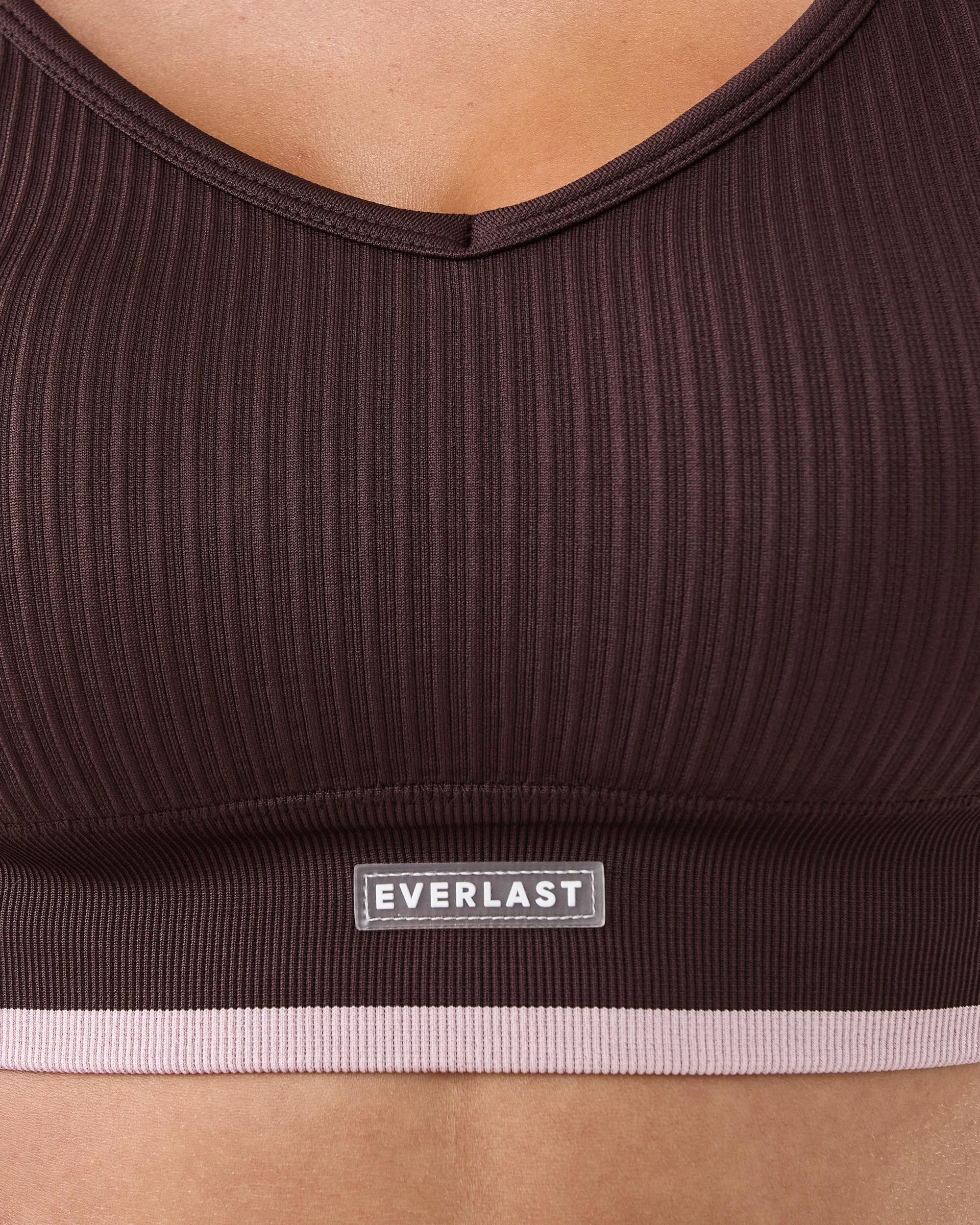 7 Everlast Womens Cross Back Seam Free Crop Top Coffee, 7 of 9