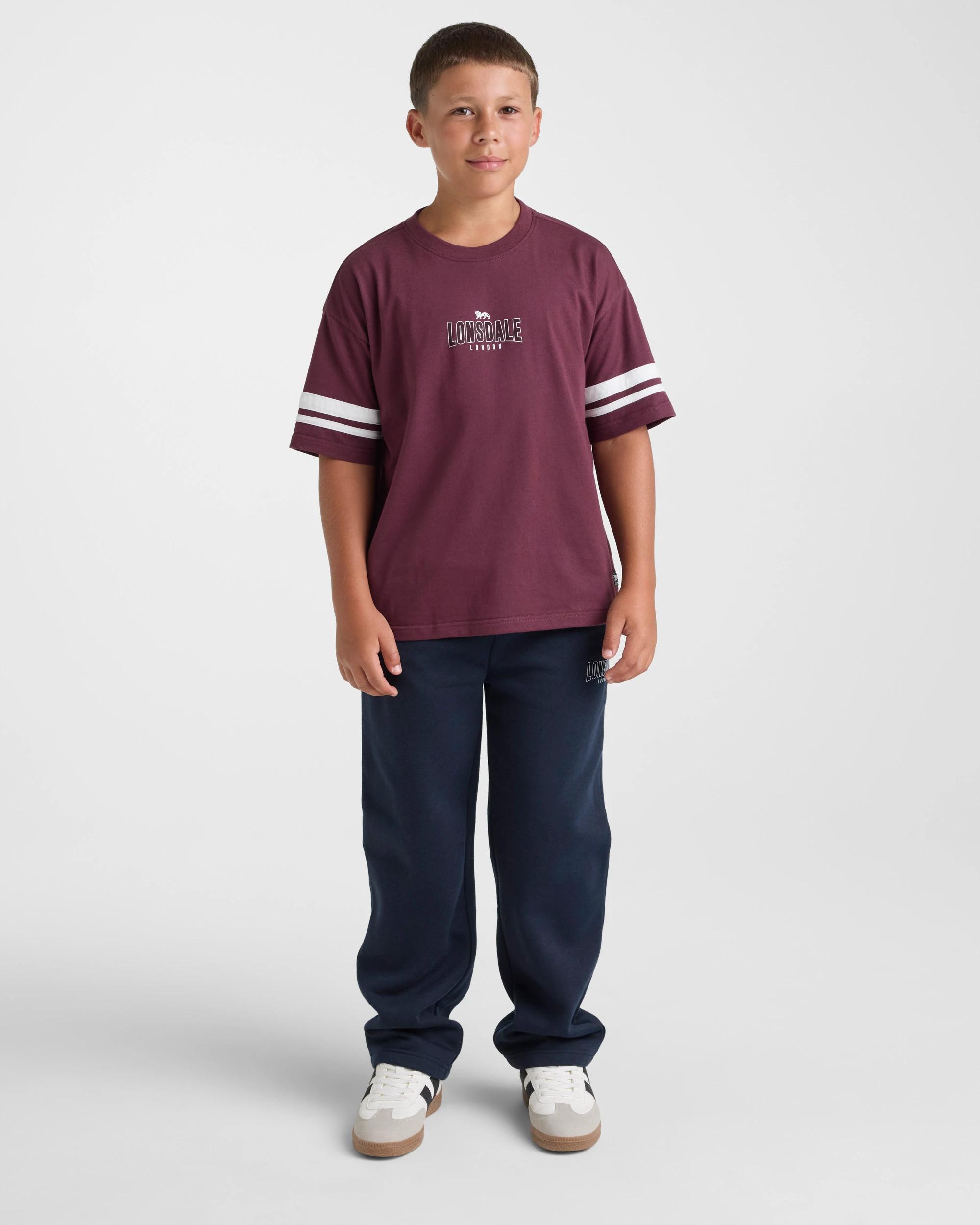 5 Lonsdale London Boys Retro Sport Short Sleeve T-shirt - Red RED, 5 of 5