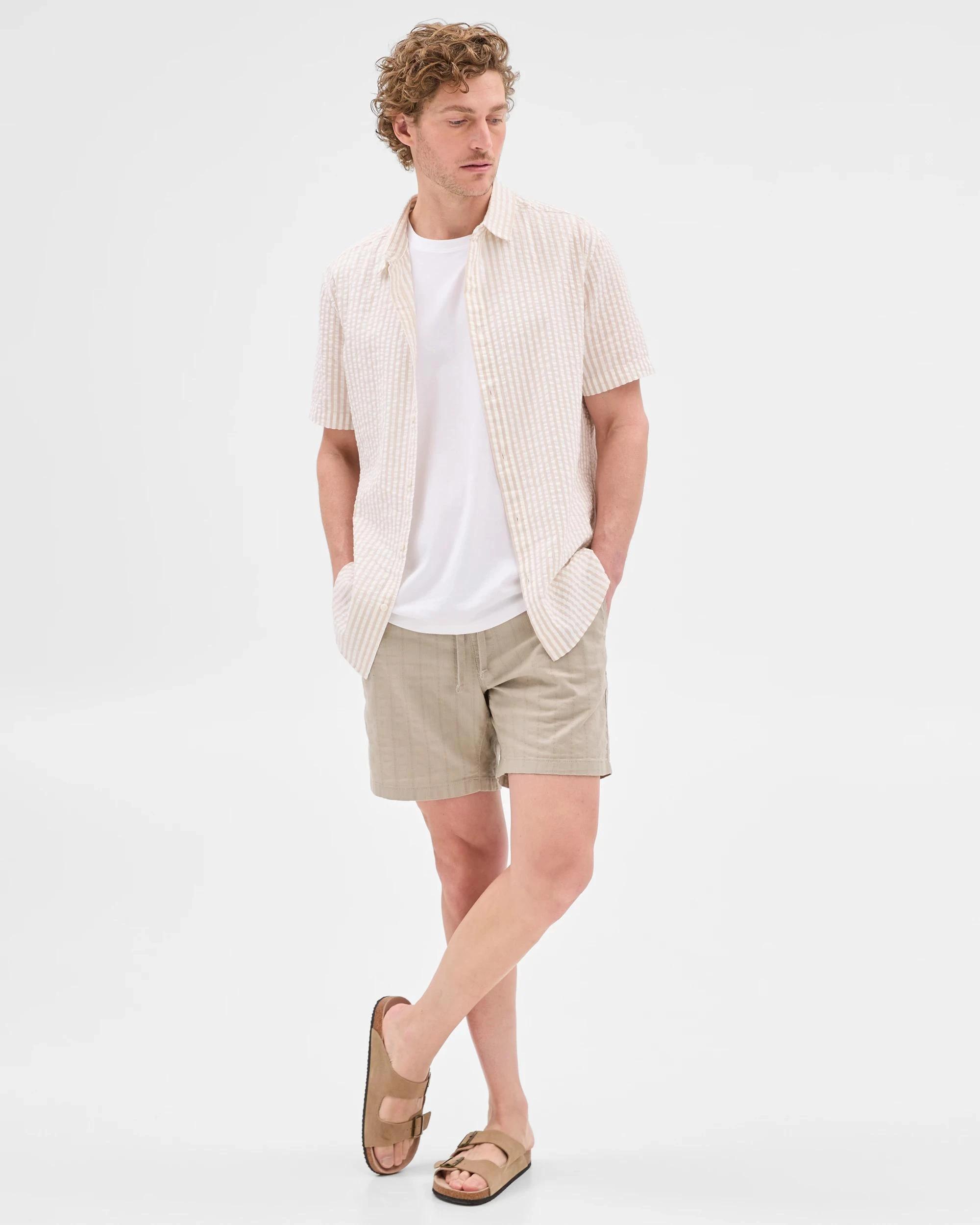 9 Target Australian Cotton Textured Stripe Shorts FOG, 9 of 10