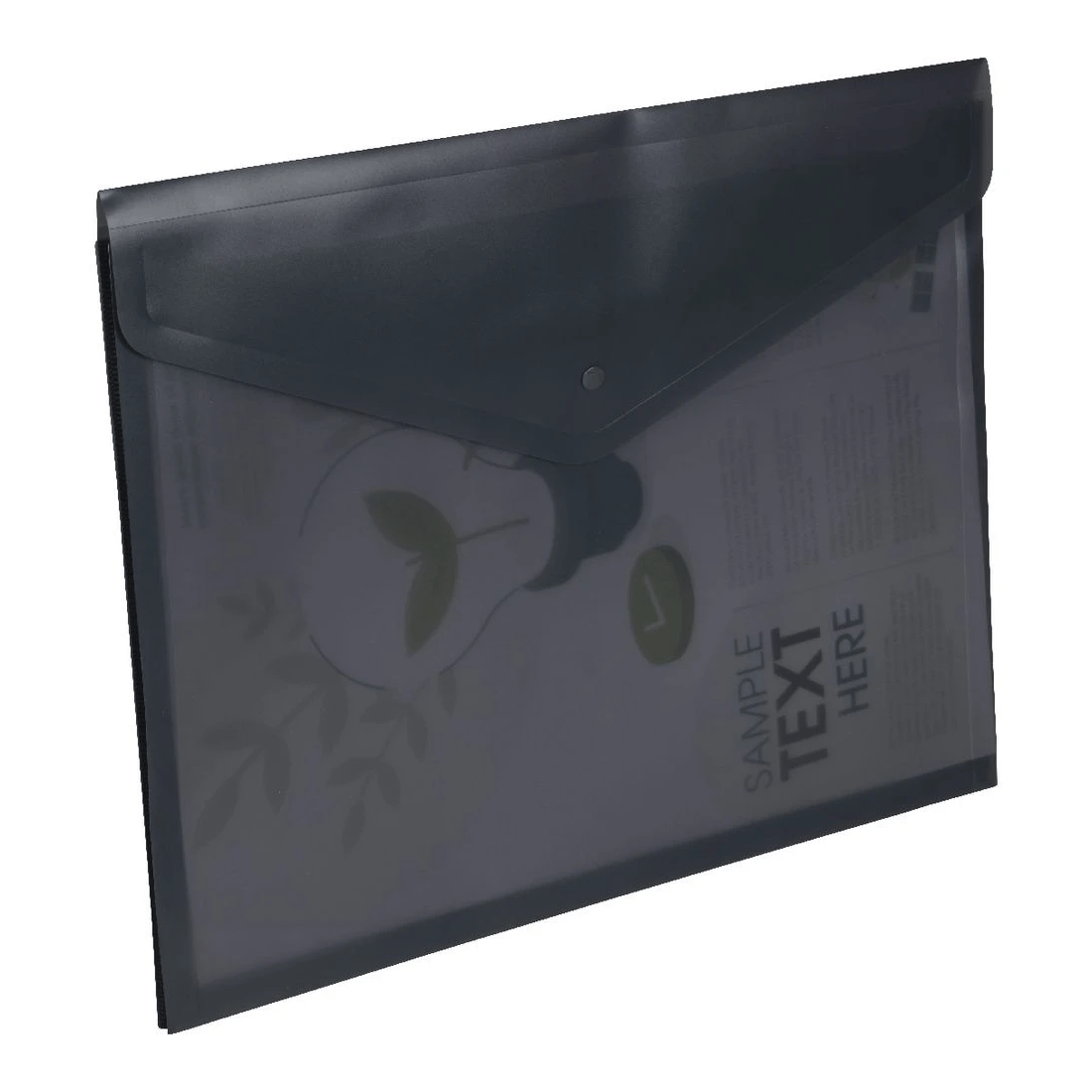 3 J.Burrows A3 Button Document Wallet Black, 3 of 3