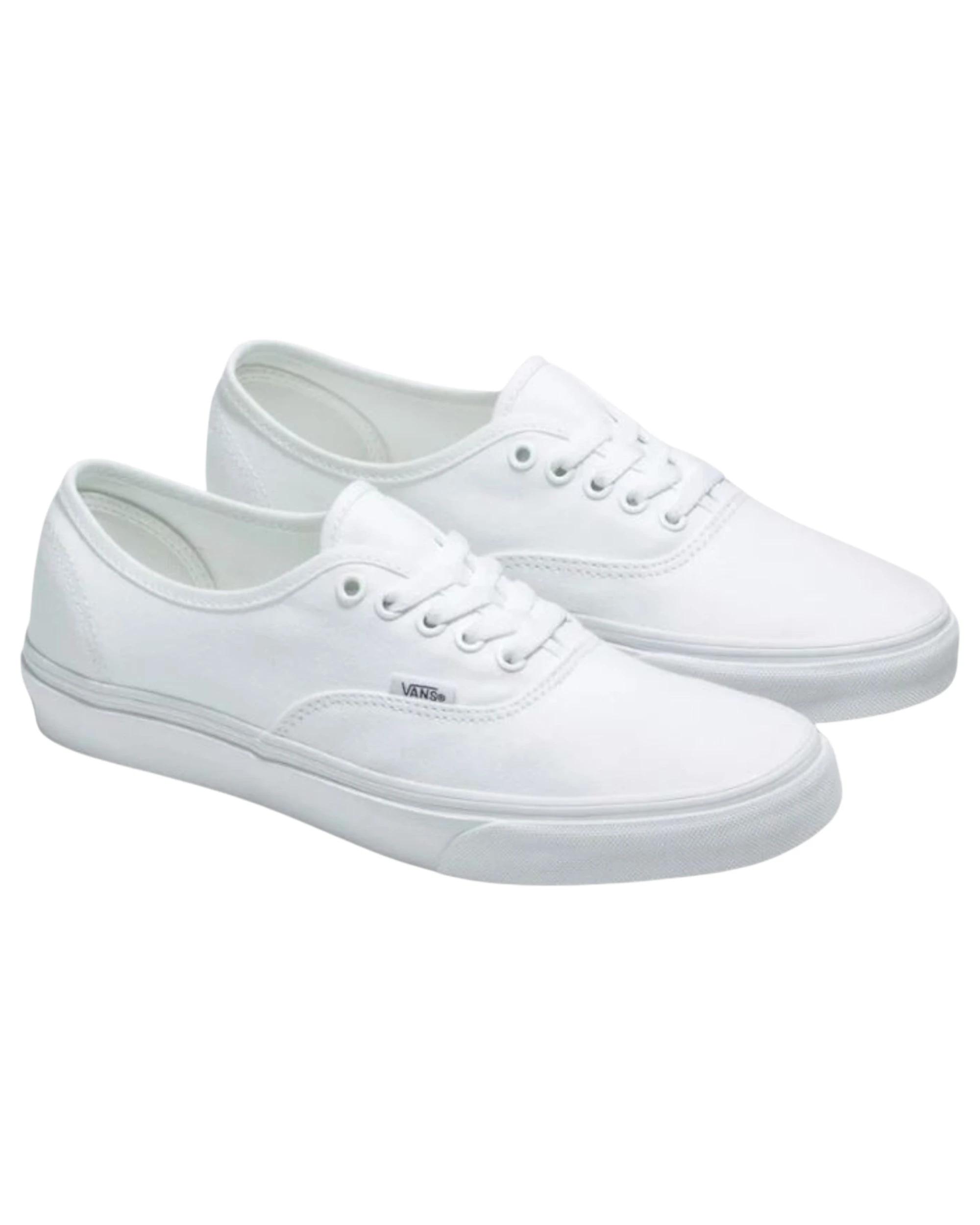 1 Vans Mens Authentic True White Lace Up Shoes WHITE, 1 of 4