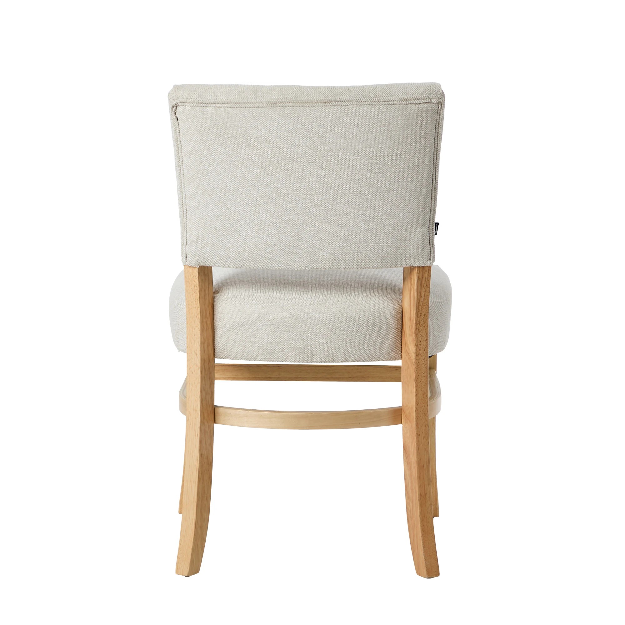 9 Oikiture 2x Dining Chairs Wooden Kitchen Seat Rubberwood Frame Accent Chair - Beige, 9 of 10