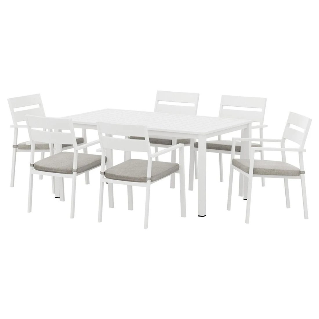 1 Gardeon Outdoor Dining Set 7-piece Aluminium Table And Chairs Patio Furniture Outdoor Bistro Set Uv Resistant - White, 1 of 6