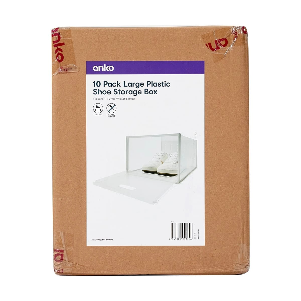 10 10 Pack Large Plastic Shoe Storage Box, 10 of 10