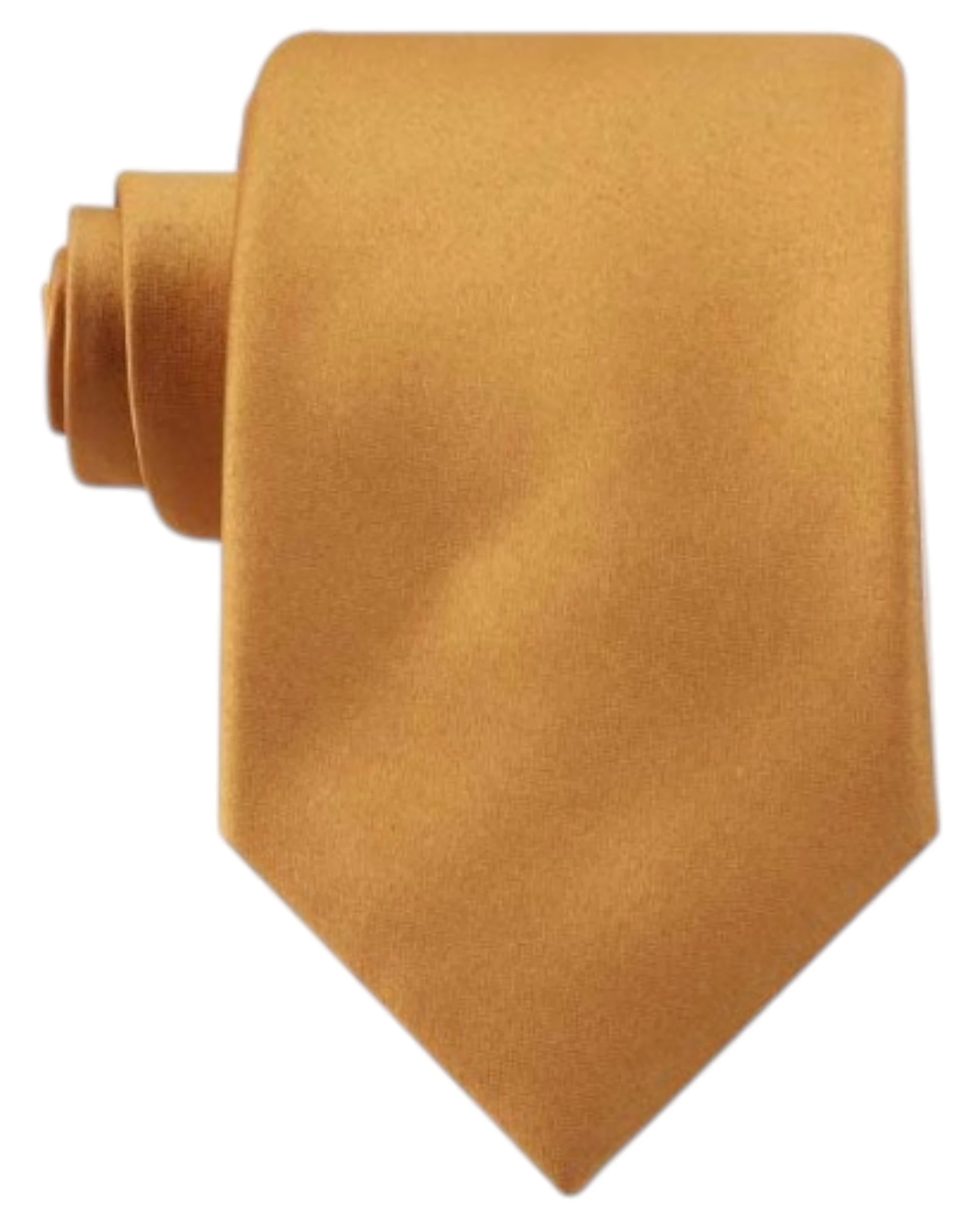 1 Zasel Mens Gold 8cm Plain Extra Long Neck Tie, 1 of 1