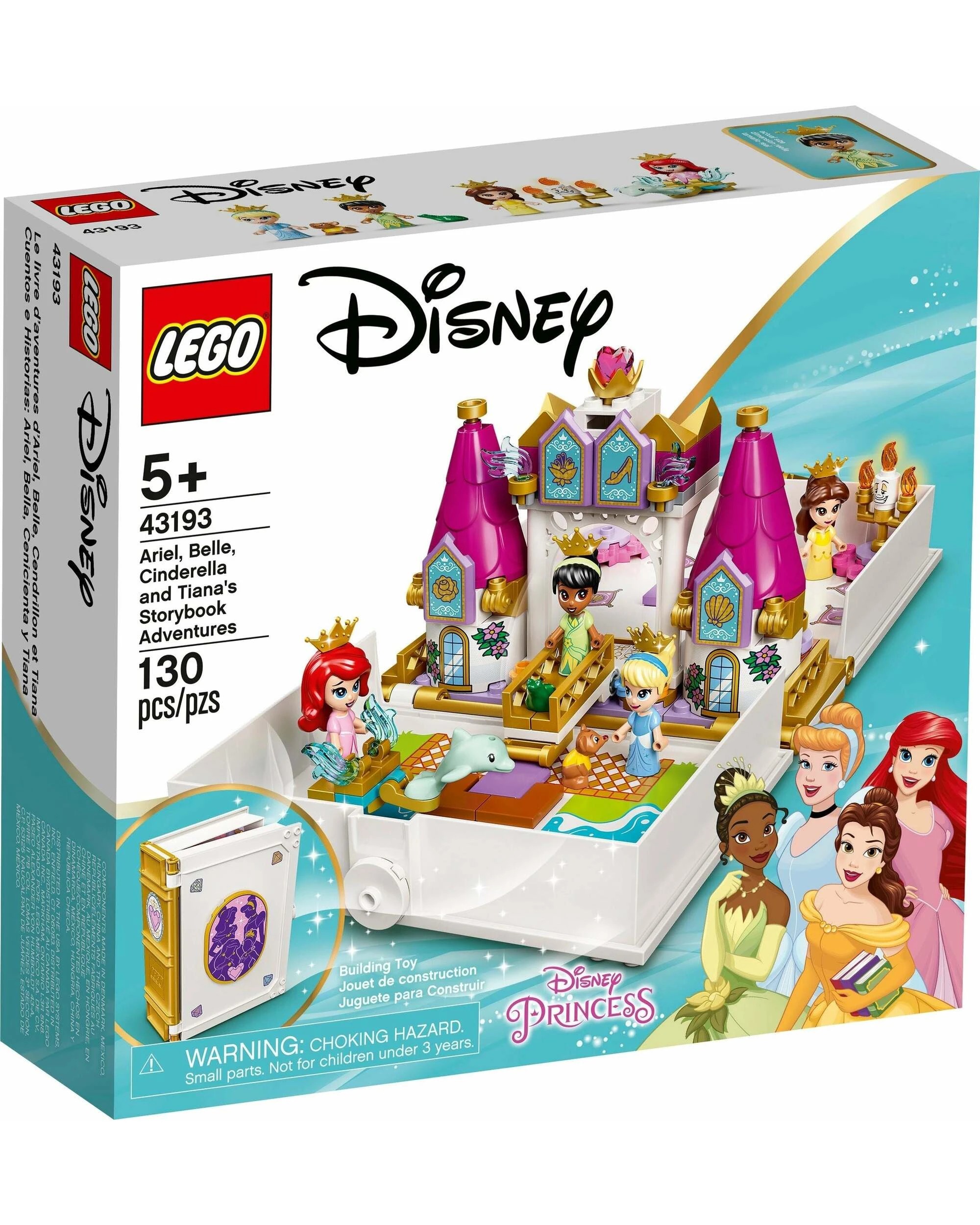 1 LEGO Disney 43193 Ariel, Belle, Cinderella and Tiana's Storybook Adventures, 1 of 5
