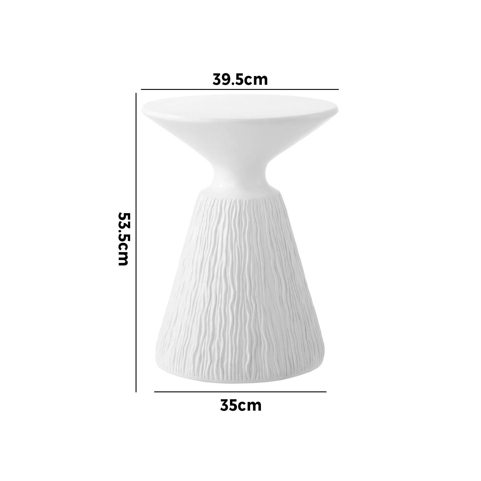 8 Oikiture Side Table Coffee Bedside End Stool Stand Stone Indoor Outdoor
 - White, 8 of 8