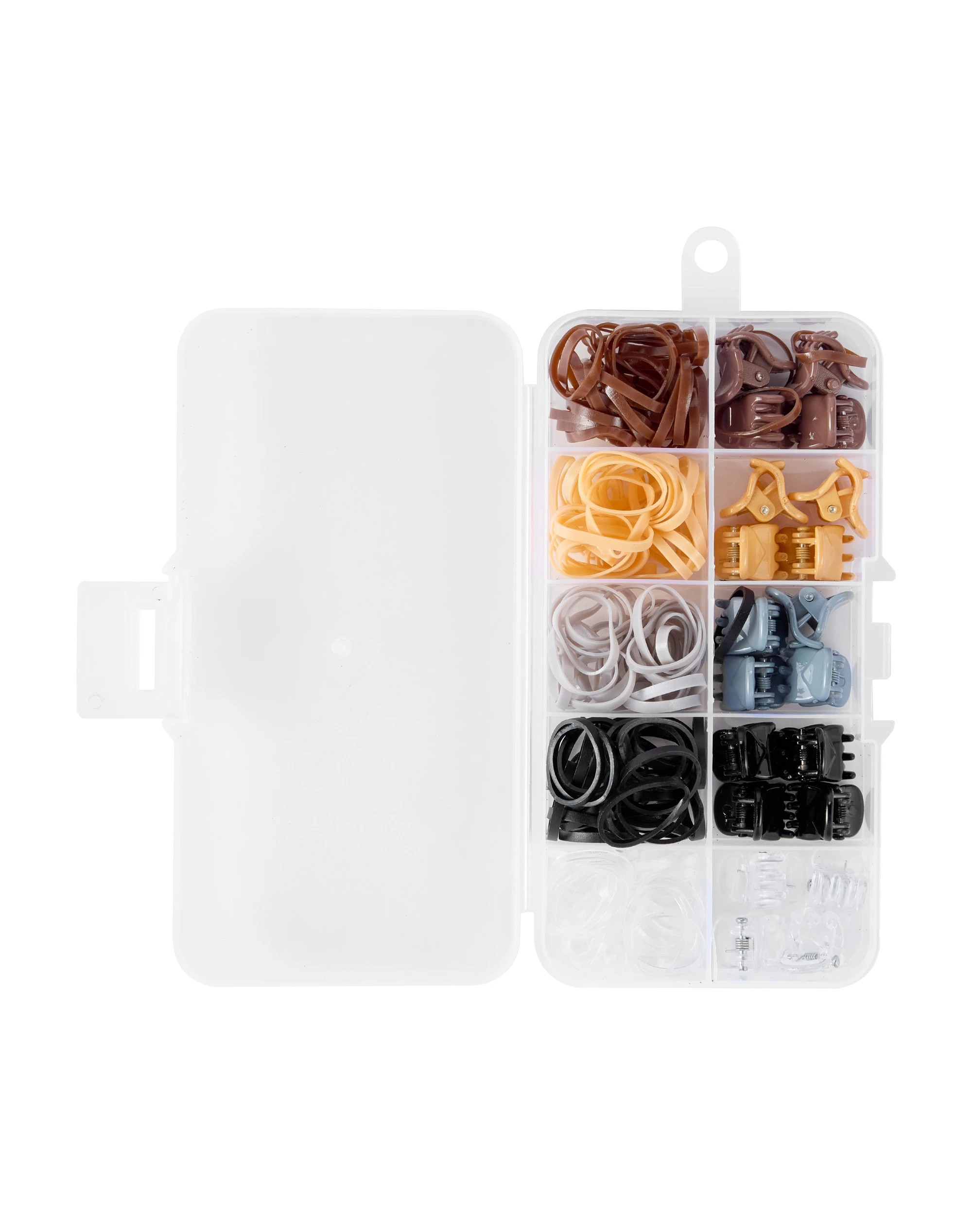 2 OXX Haircare 170 Piece Mini Claw Clips and Poly Bands - Nude, 2 of 5