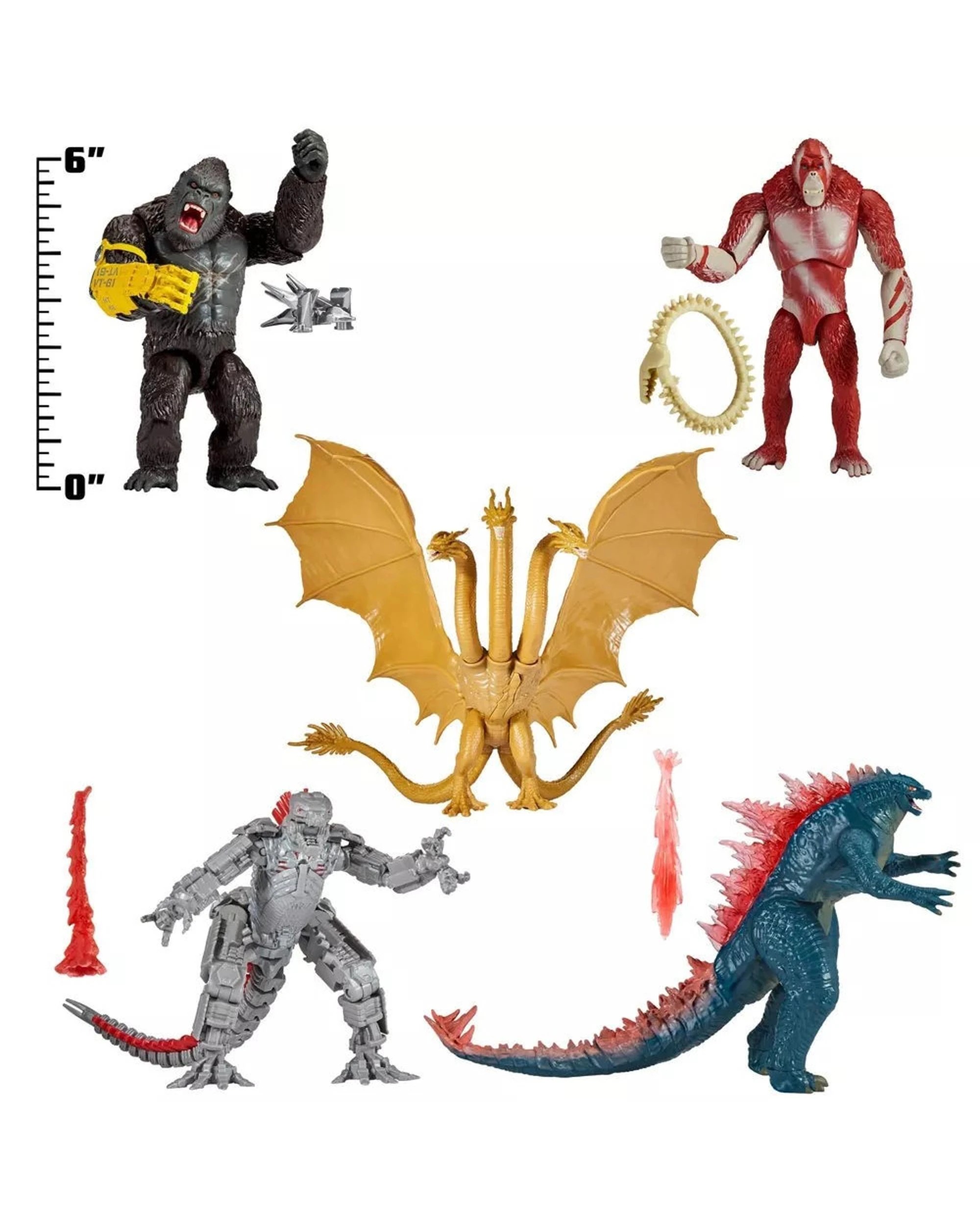 3 MonsterVerse Godzilla x Kong The New Empire Titans vs Titans Battle Pack Action Figure 5 Pack, 3 of 10