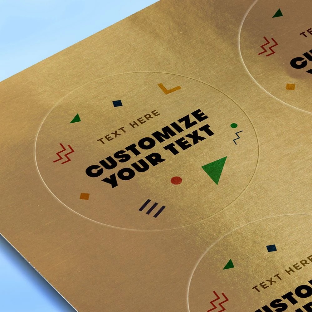 4 Avery 12UP Laser Round 60mm Labels Gold 5 Sheets, 4 of 5