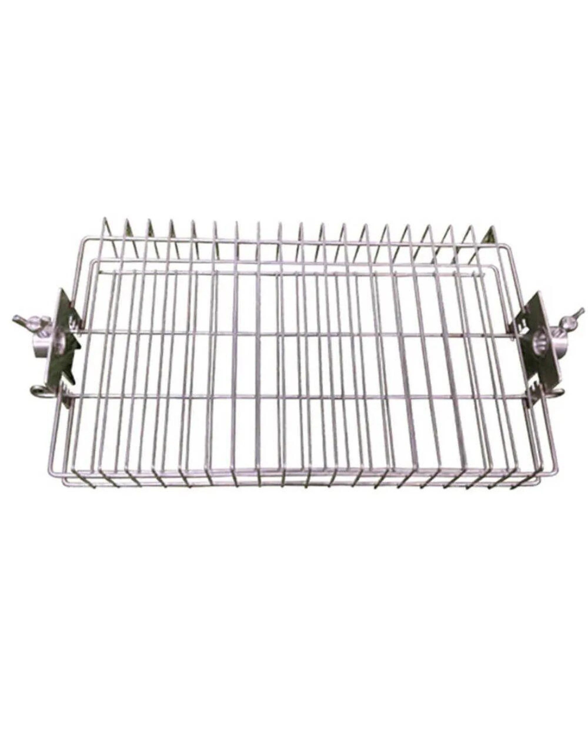 1 Auspit Stainless Steel Spit Rotisserie Basket BBQ Cage, 1 of 10