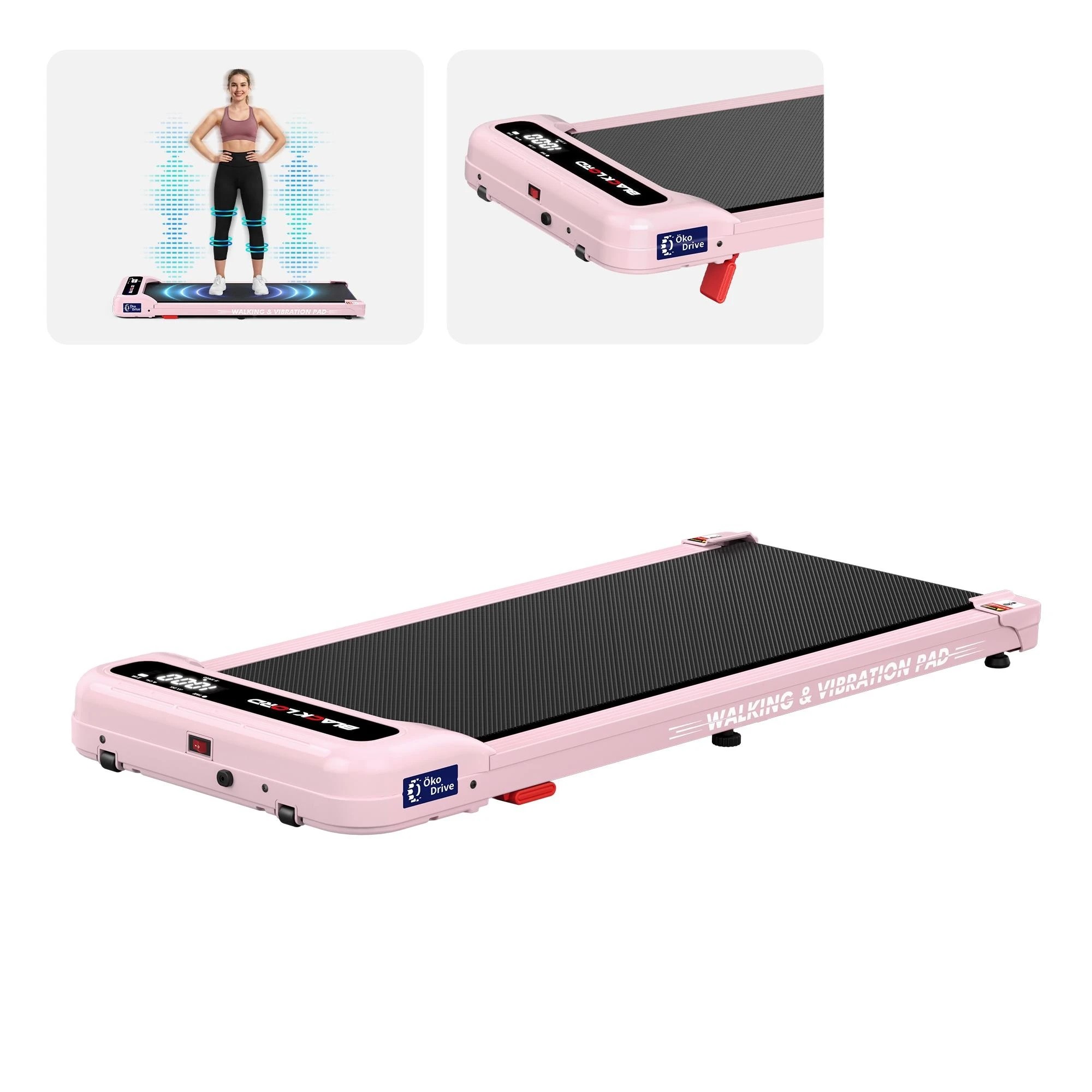 1 Black Lord Treadmill 4-in-1 Walking Vibration Pad Incline Magnetic Remote - Pink, 1 of 9
