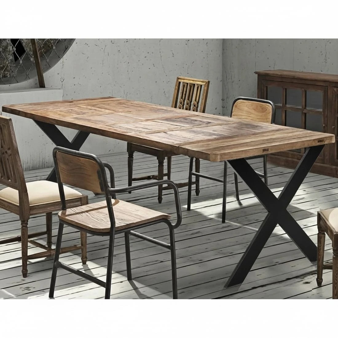 4 Artiss Metal Table Legs DIY X-shaped 71X60CM Set of 2 - Black, 4 of 6