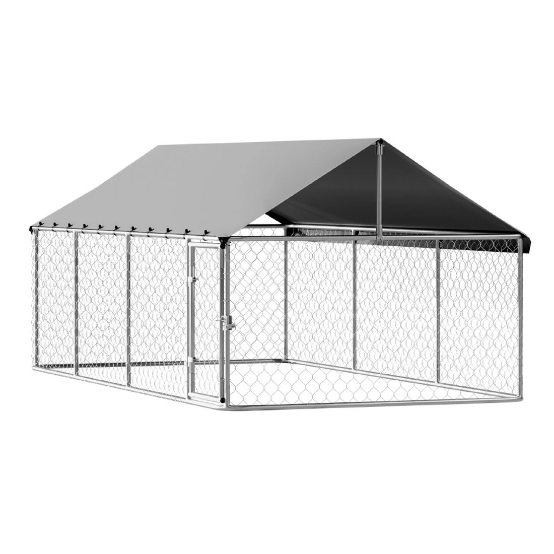 3 i.Pet Dog Kennel Large House XL Pet Run Cage Puppy Outdoor Enclosure 2Mx4M - Silver, 3 of 6