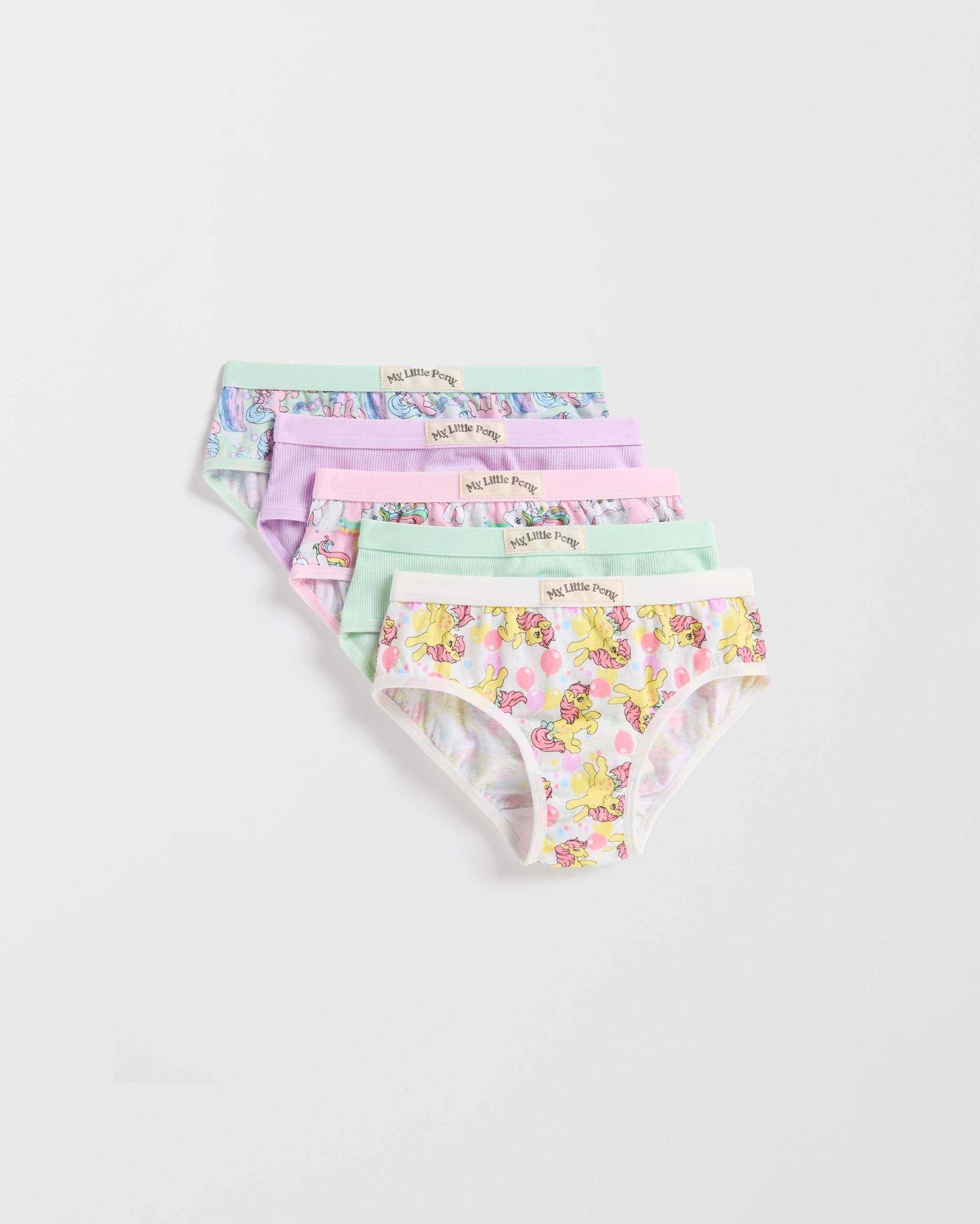 2 My Little Pony Australian Cotton Younger Girls Briefs 5 Pack MULTI, 2 of 3