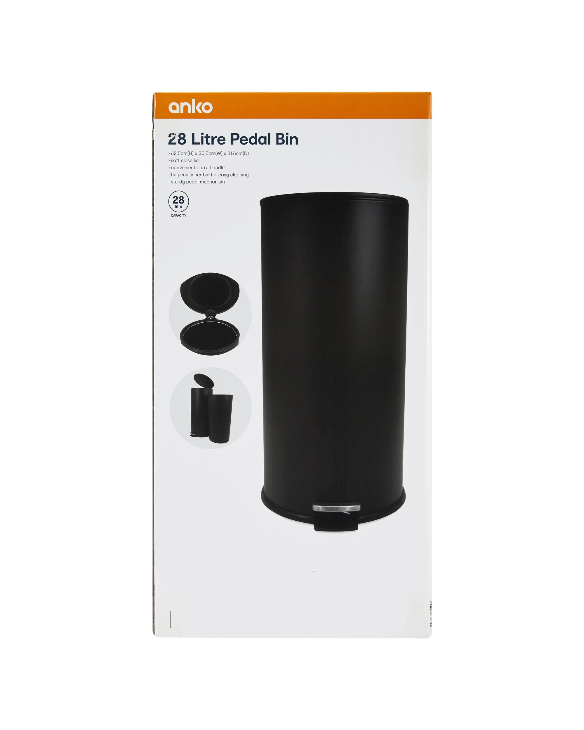 7 28L Pedal Bin - Black, 7 of 8