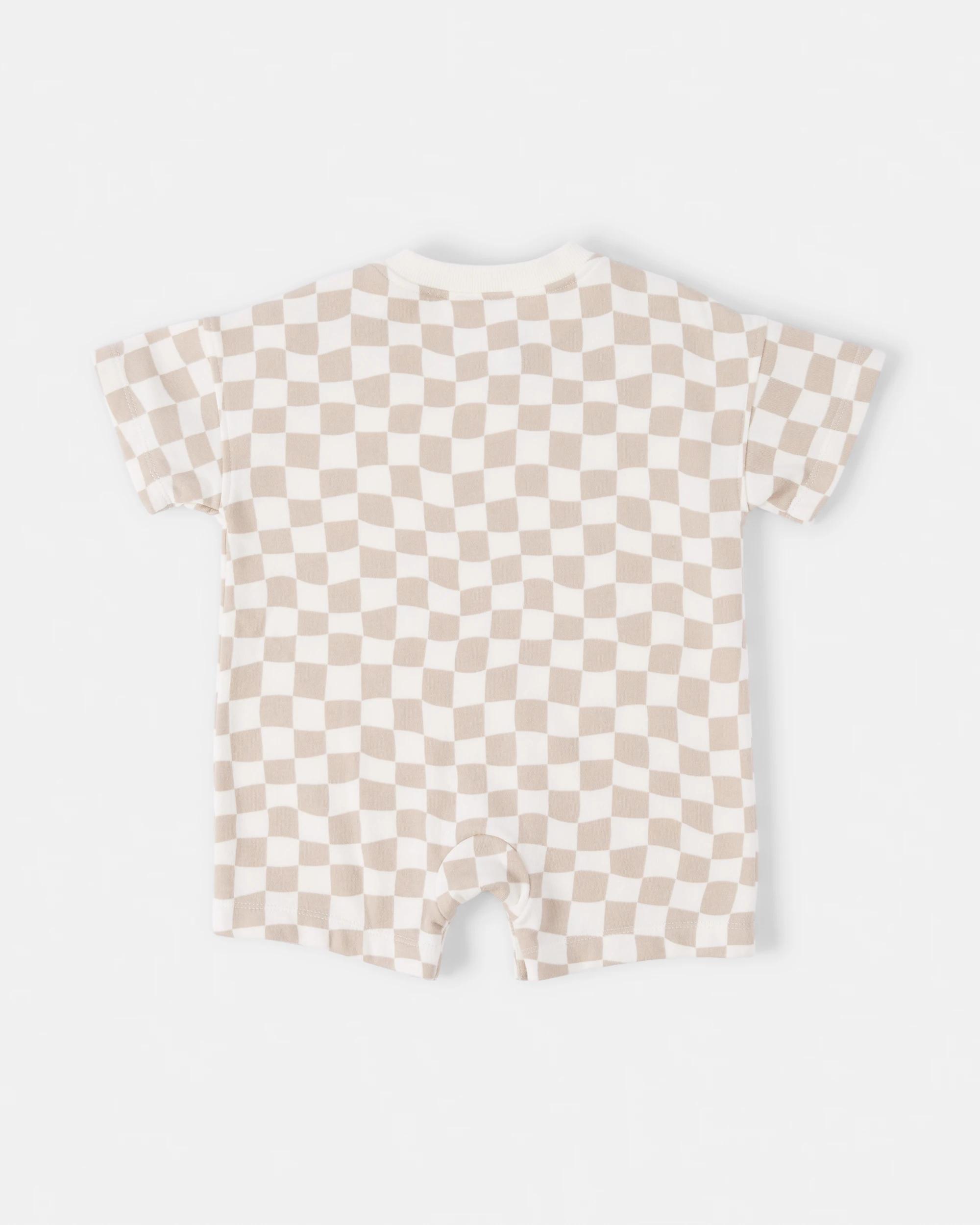2 Australian Cotton Short Sleeve Fleece Shortie Brwn Chk, 2 of 4