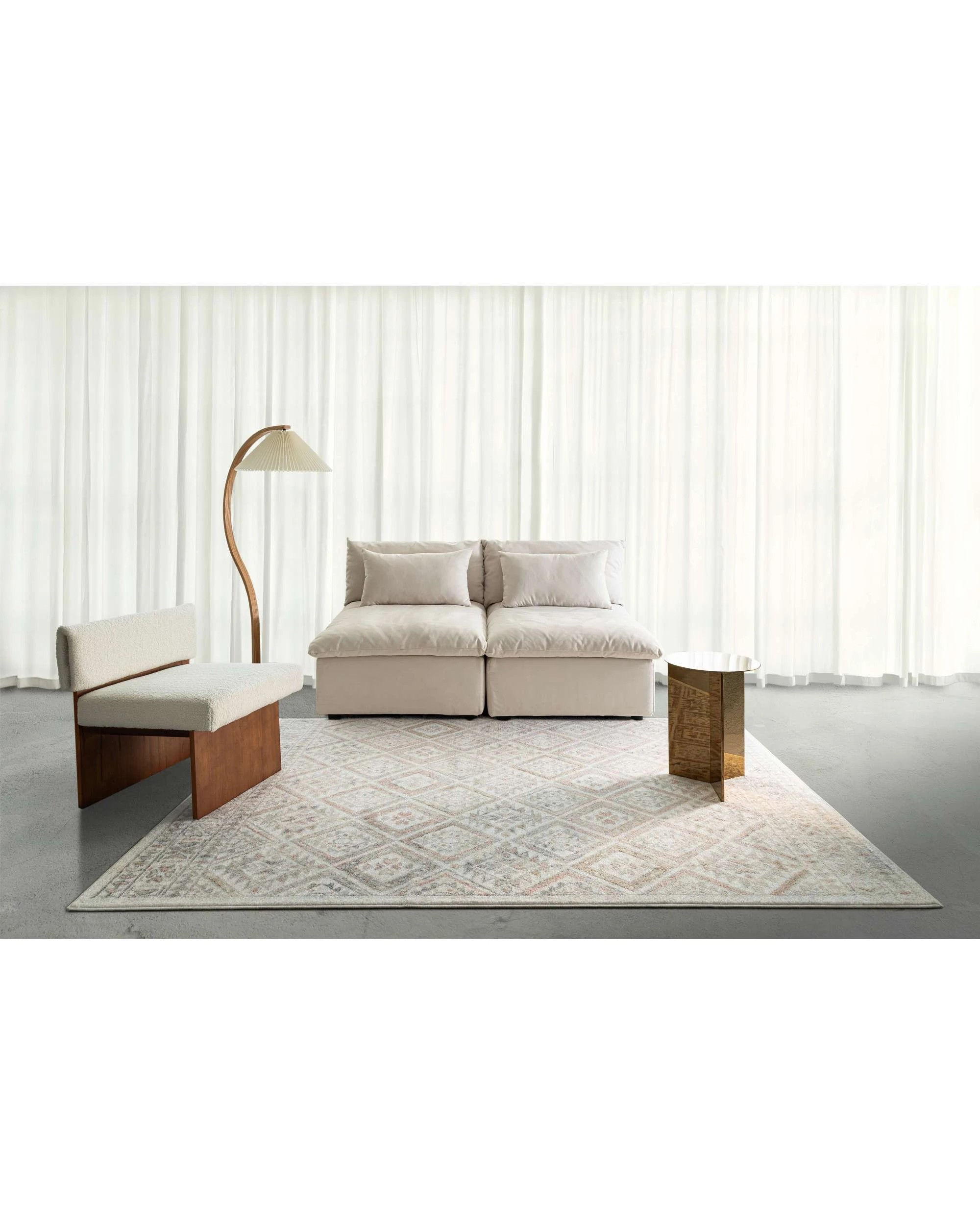2 Loopsie Sorell Traditional Medallion Rug-370cm x 280cm - White, 2 of 8