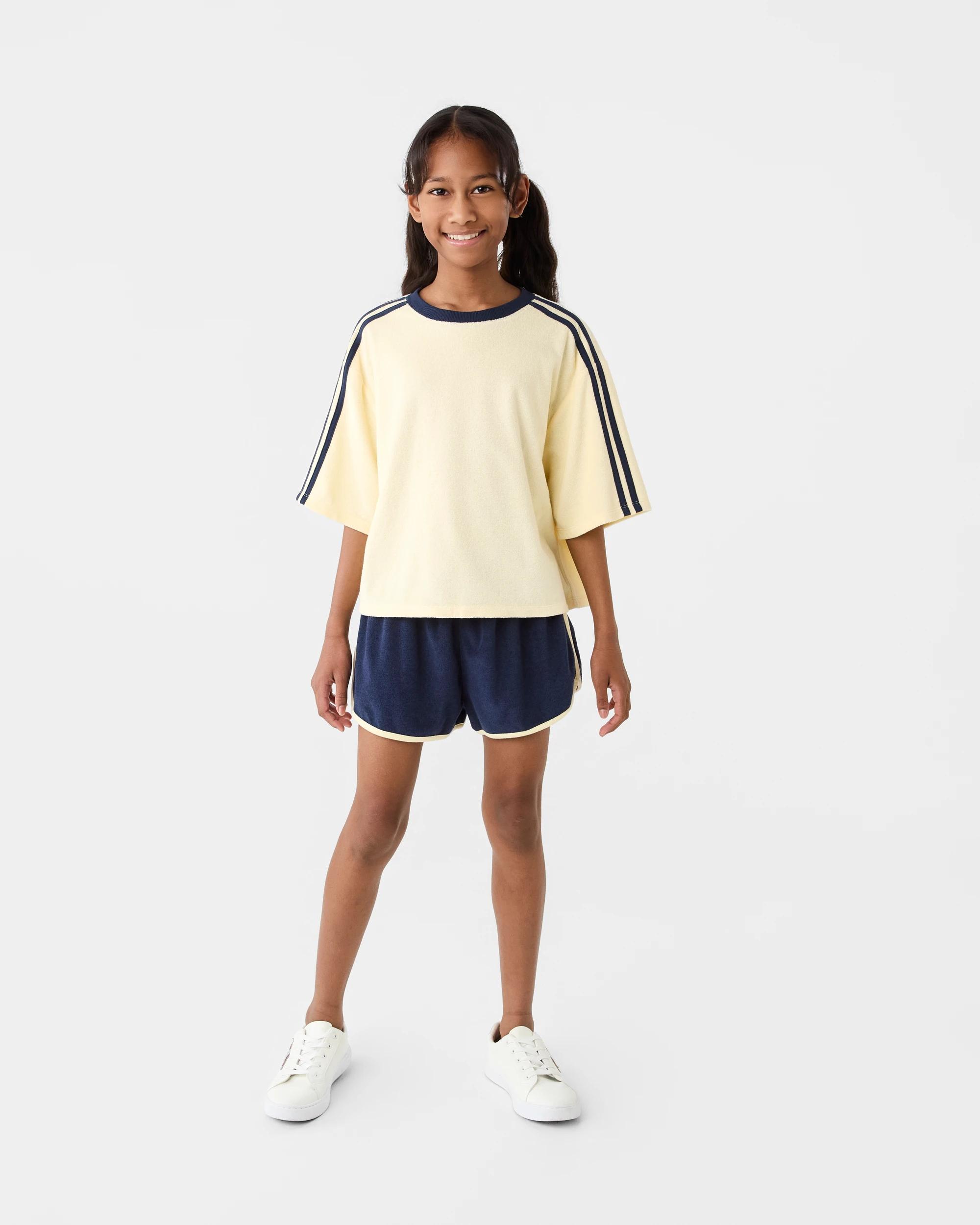 7 Short Sleeve Terry Set Dress Navy, 7 of 8