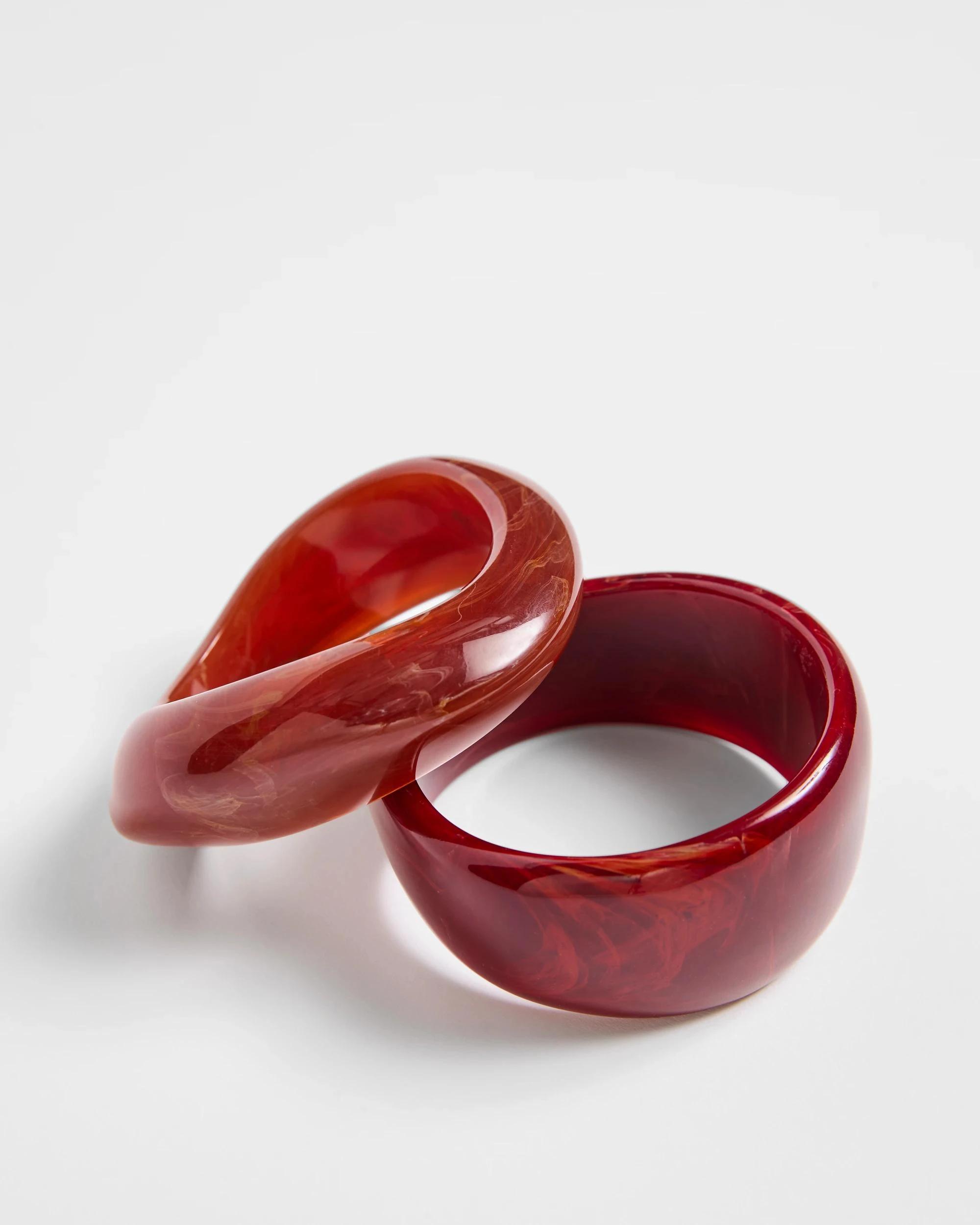 1 Target 2 Pack Marble Look Acrylic Bangles BURGUNDY BORDEAUX, 1 of 2