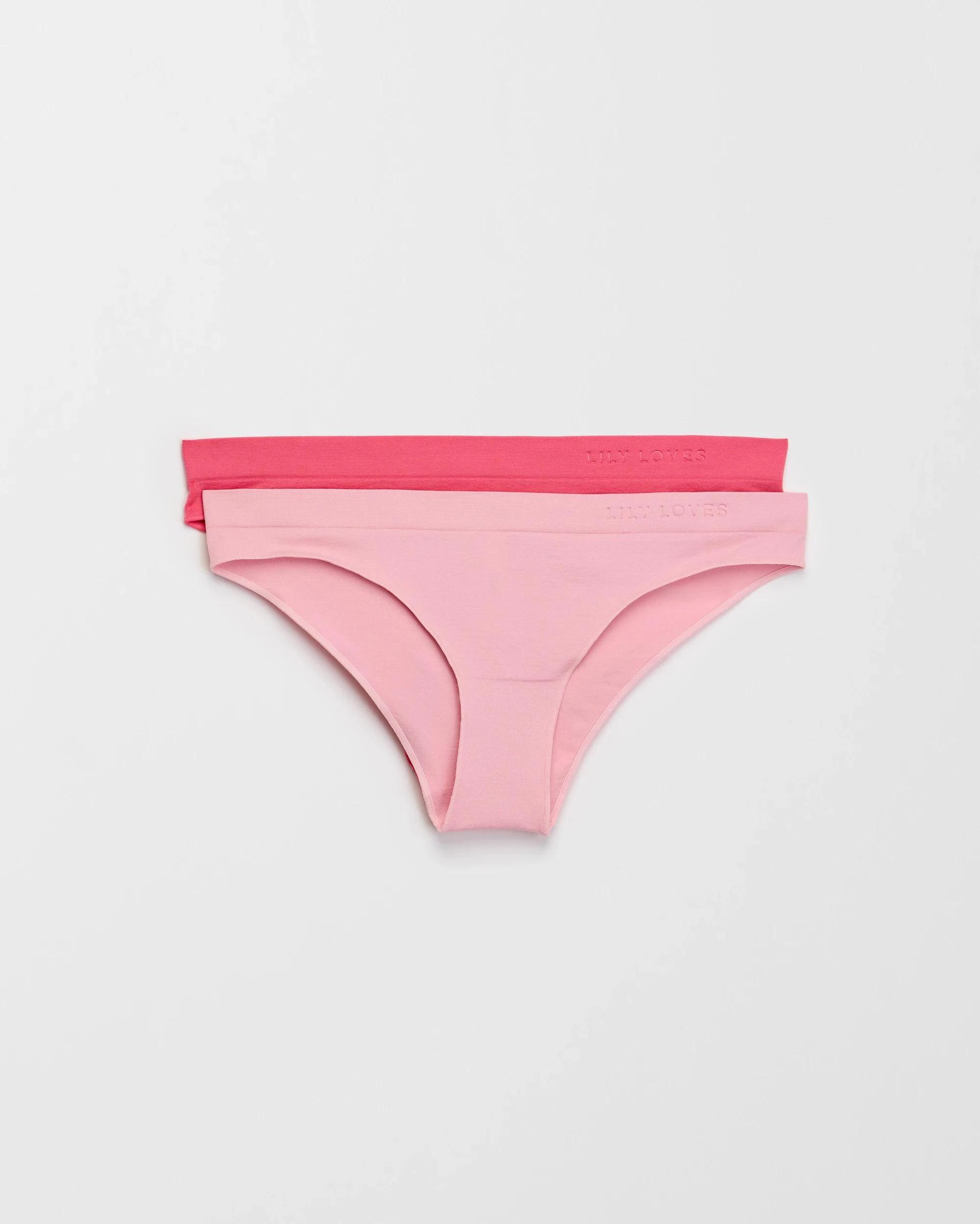 5 Lily Loves 2 Pack Seamfree Embossed Brazilian Briefs DOVE/CAMEO, 5 of 5