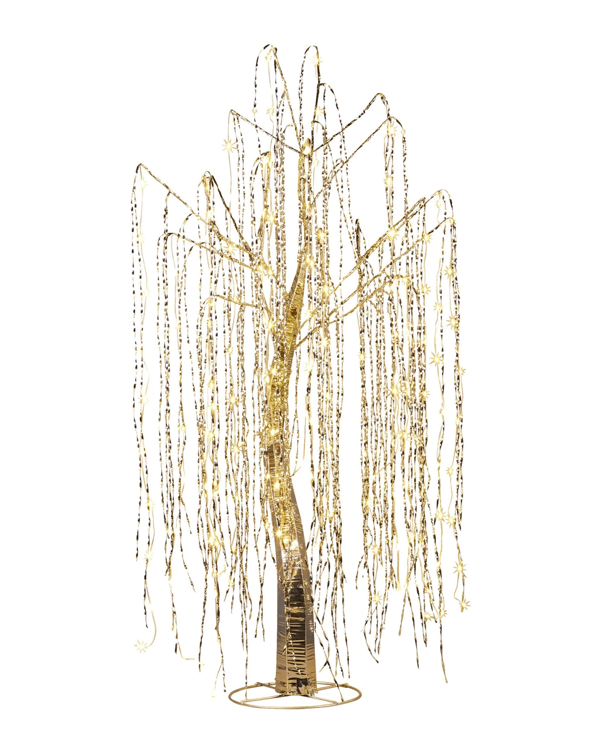 1 Christabelle Silver Willow Tree 120cm Christmas Display Warm White Led Lights Flexible Branches And Hanging Strands, 1 of 8