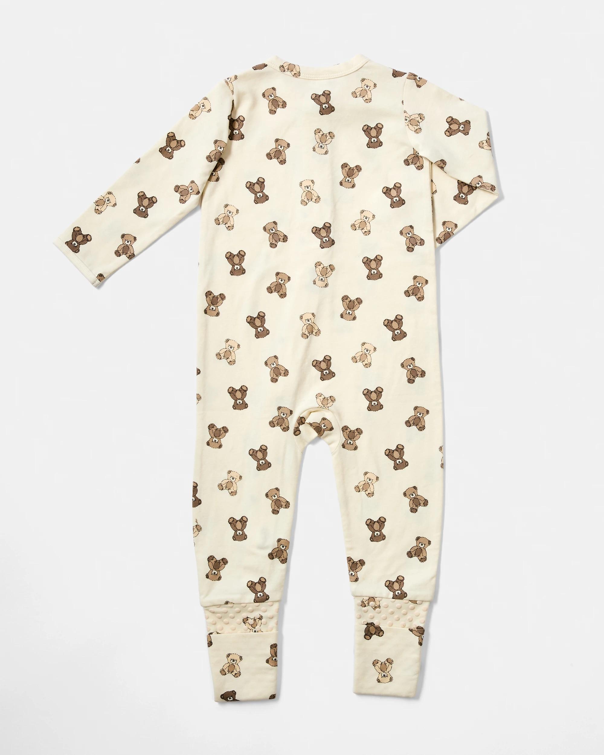 2 Cotton Turn Cuff Coverall Beig Bear, 2 of 3