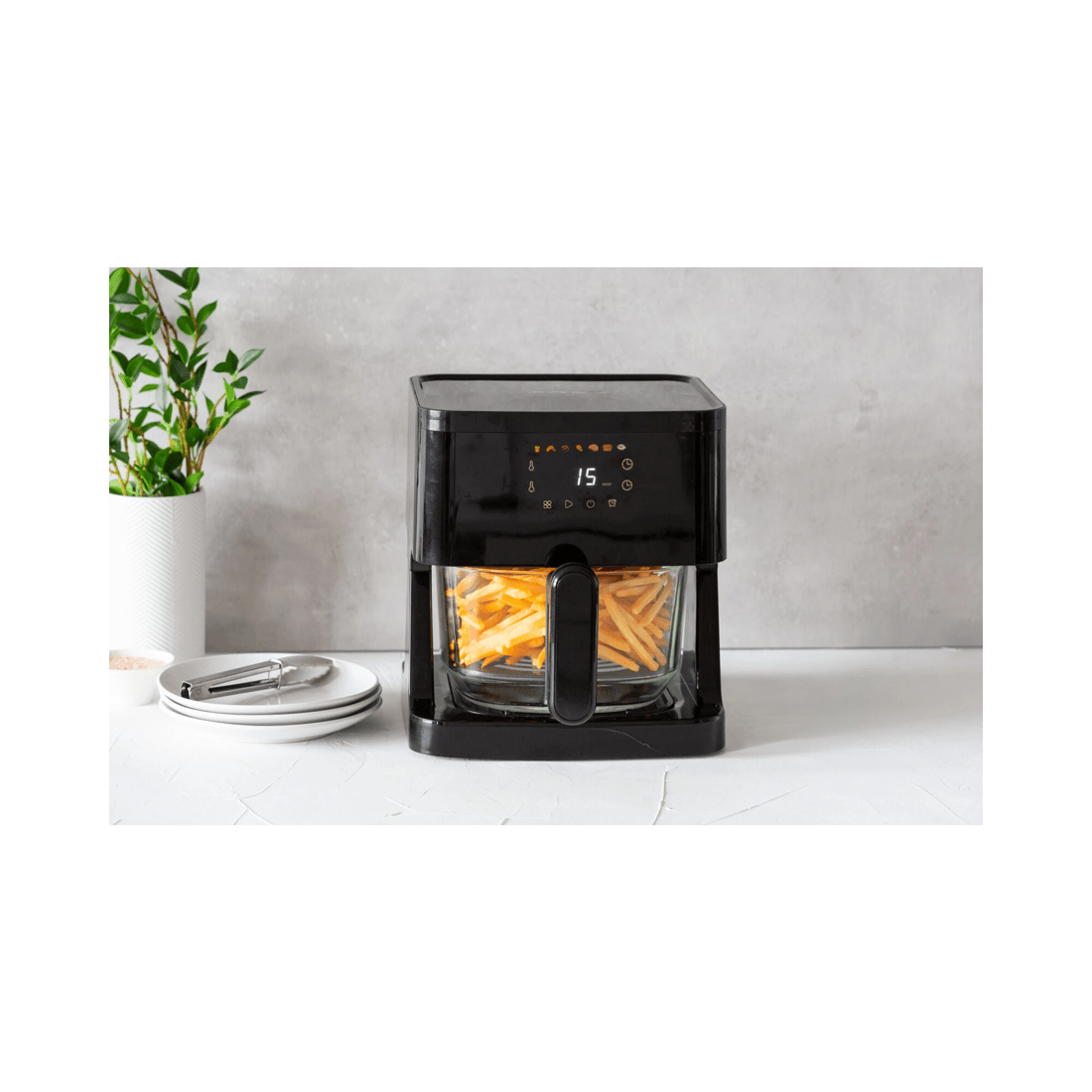 8 Healthy Choice 1350W 5L Touch Controlled Digital Air Fryer with Glass Basket, 8 of 8