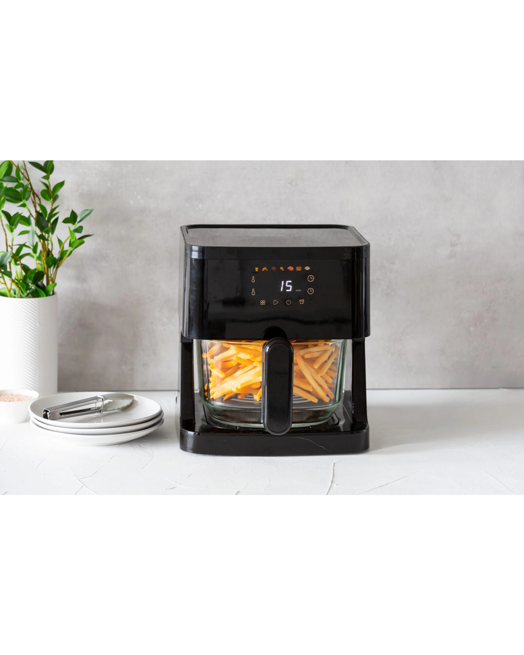 8 Healthy Choice 1350W 5L Touch Controlled Digital Air Fryer with Glass Basket, 8 of 8