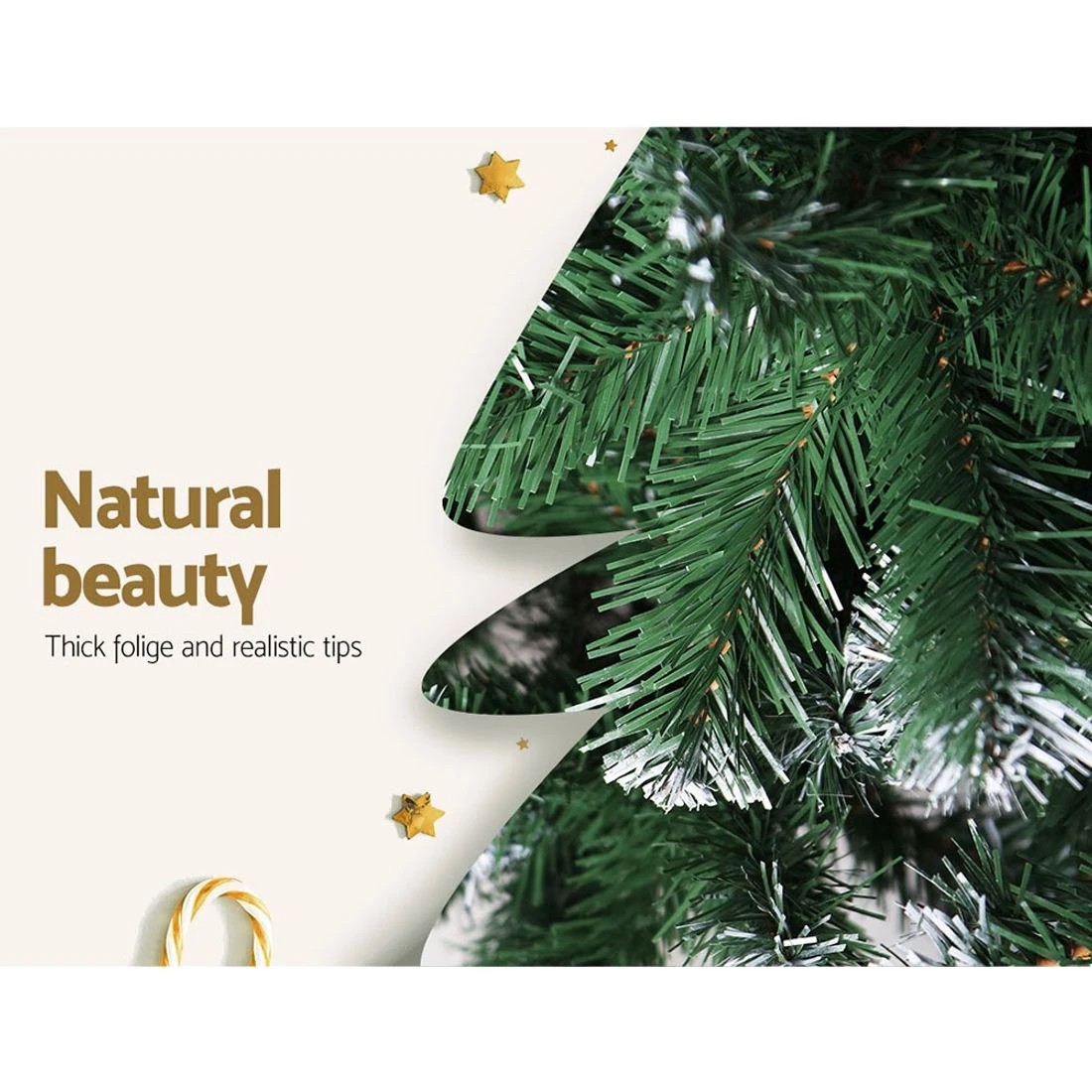 7 Jingle Jollys Christmas Tree 1.8m Snowy Xmas Tree Decoration 650 Tips Lush Foliage Sturdy Stand Easy Assembly - Green, 7 of 8
